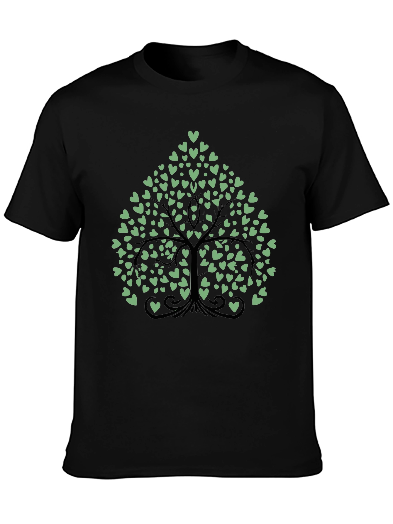 Black Heart Tree Graphic Tee - Stylish Men's Black T-Shirt view 3