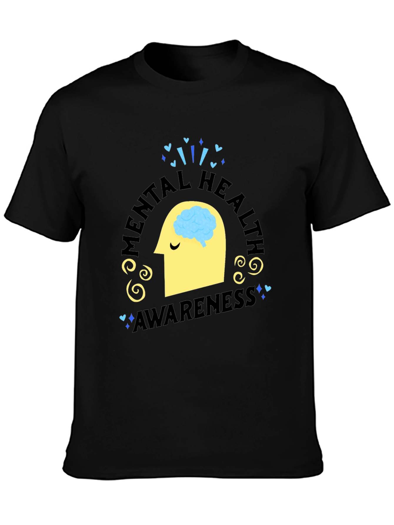 Black Mental Health Awareness Black T-Shirt view 3