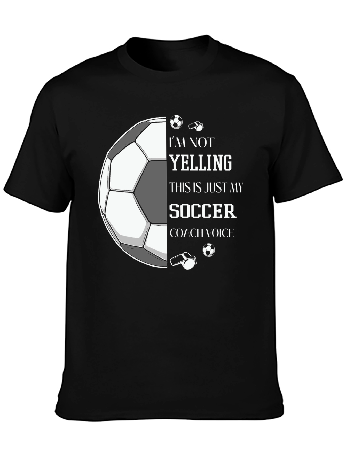 Black Soccer Coach Voice Graphic Tee view 3