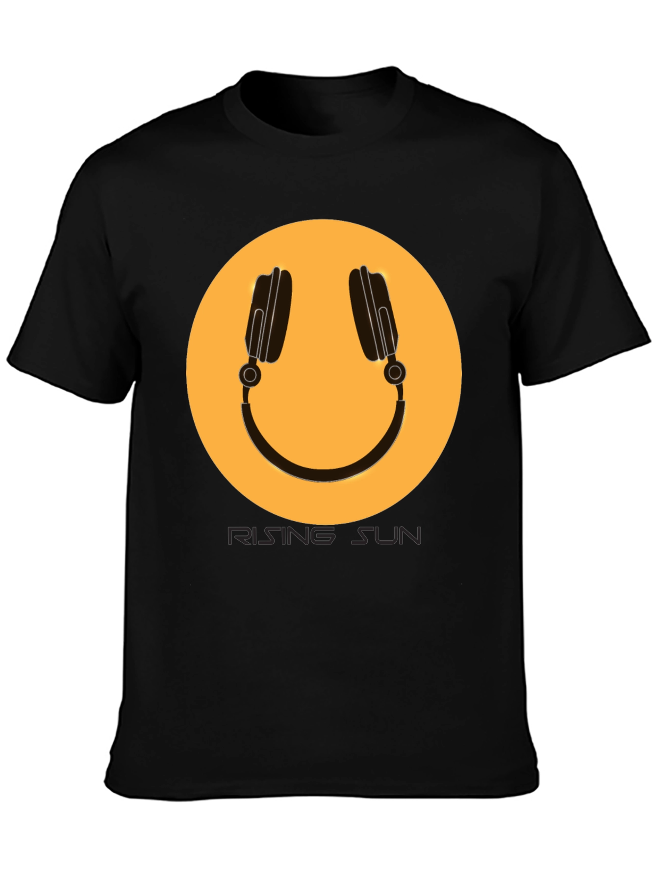 Black Headphone Graphic Tee - Rising Sun Style view 3
