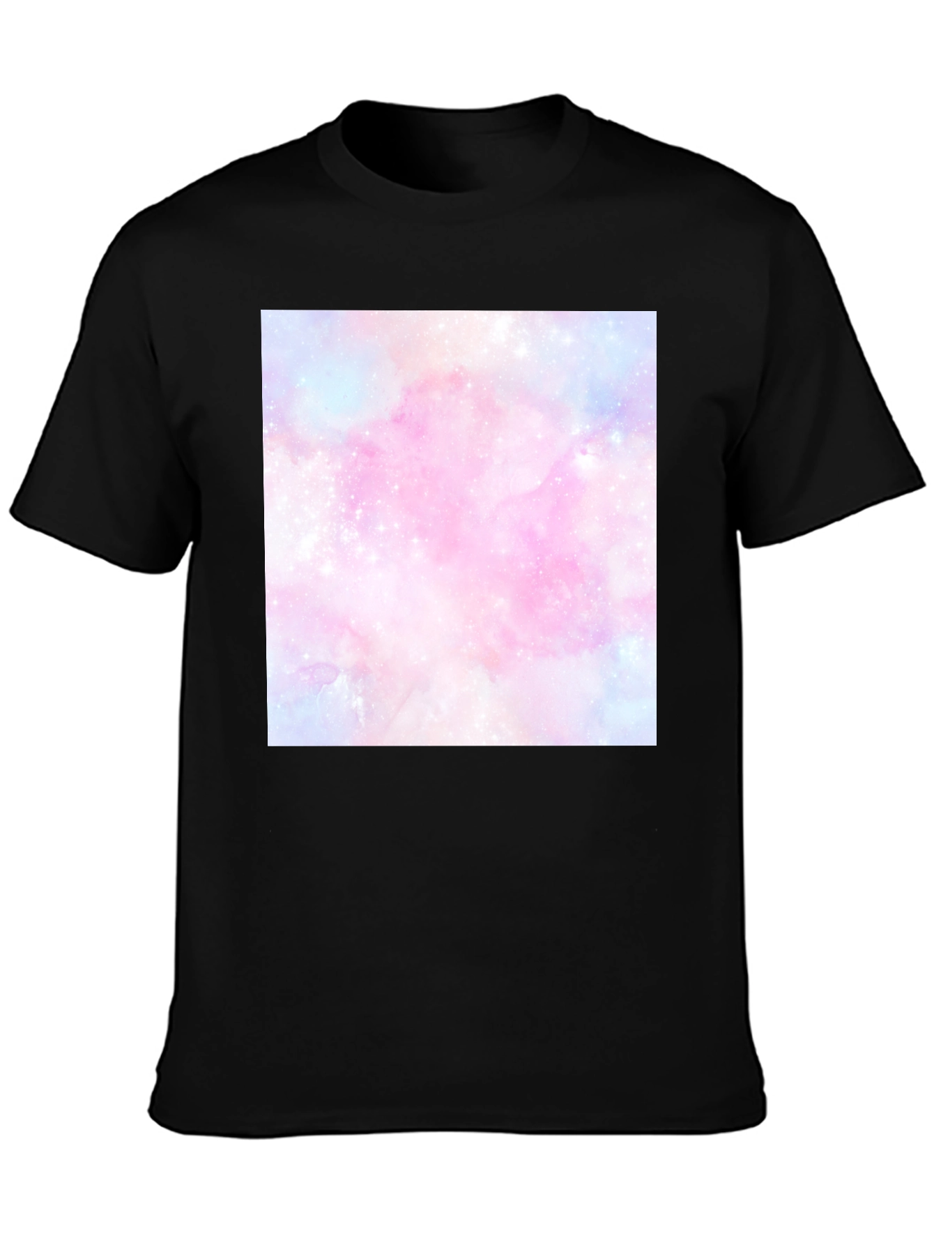 Black Galaxy Print Black T-Shirt view 3