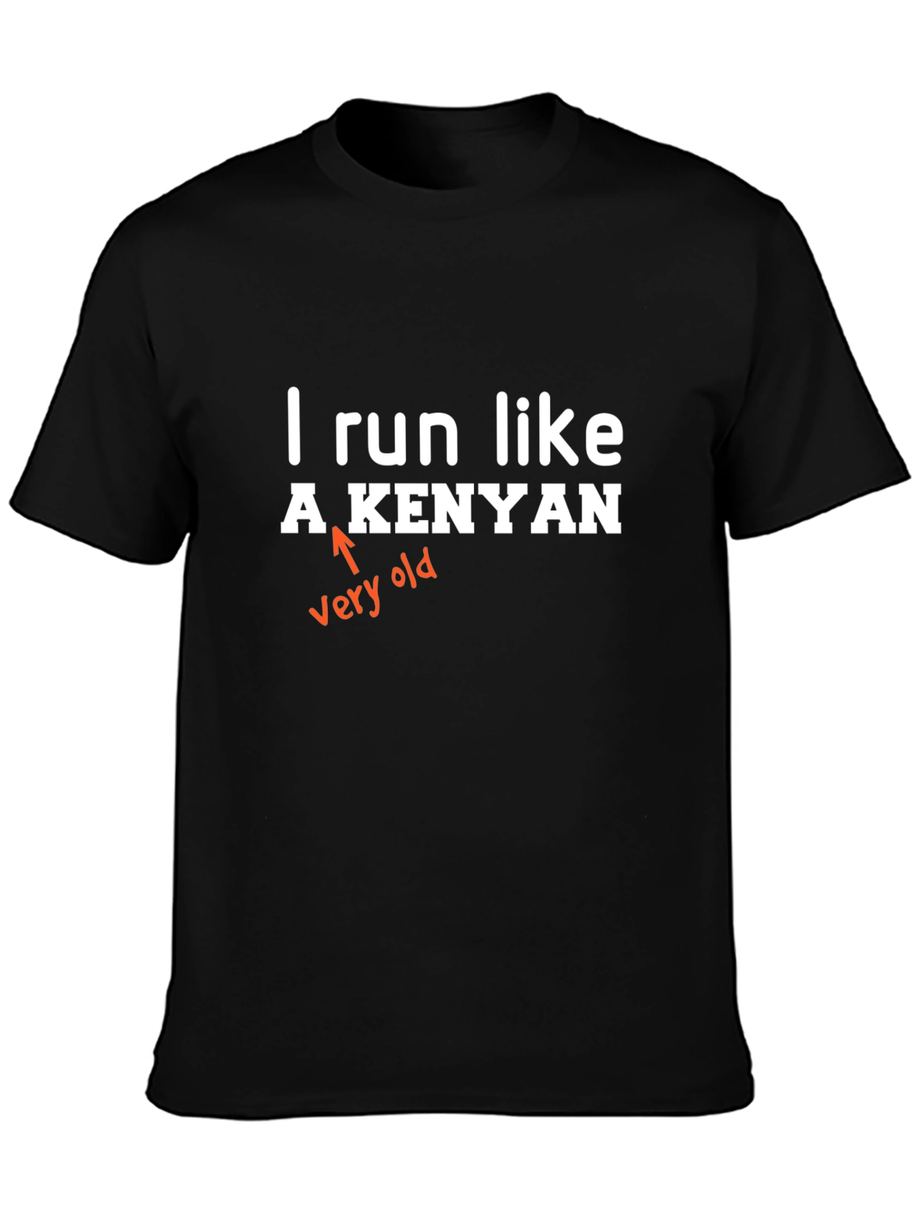 Black Funny I Run Like A Kenyan Graphic Tee view 3