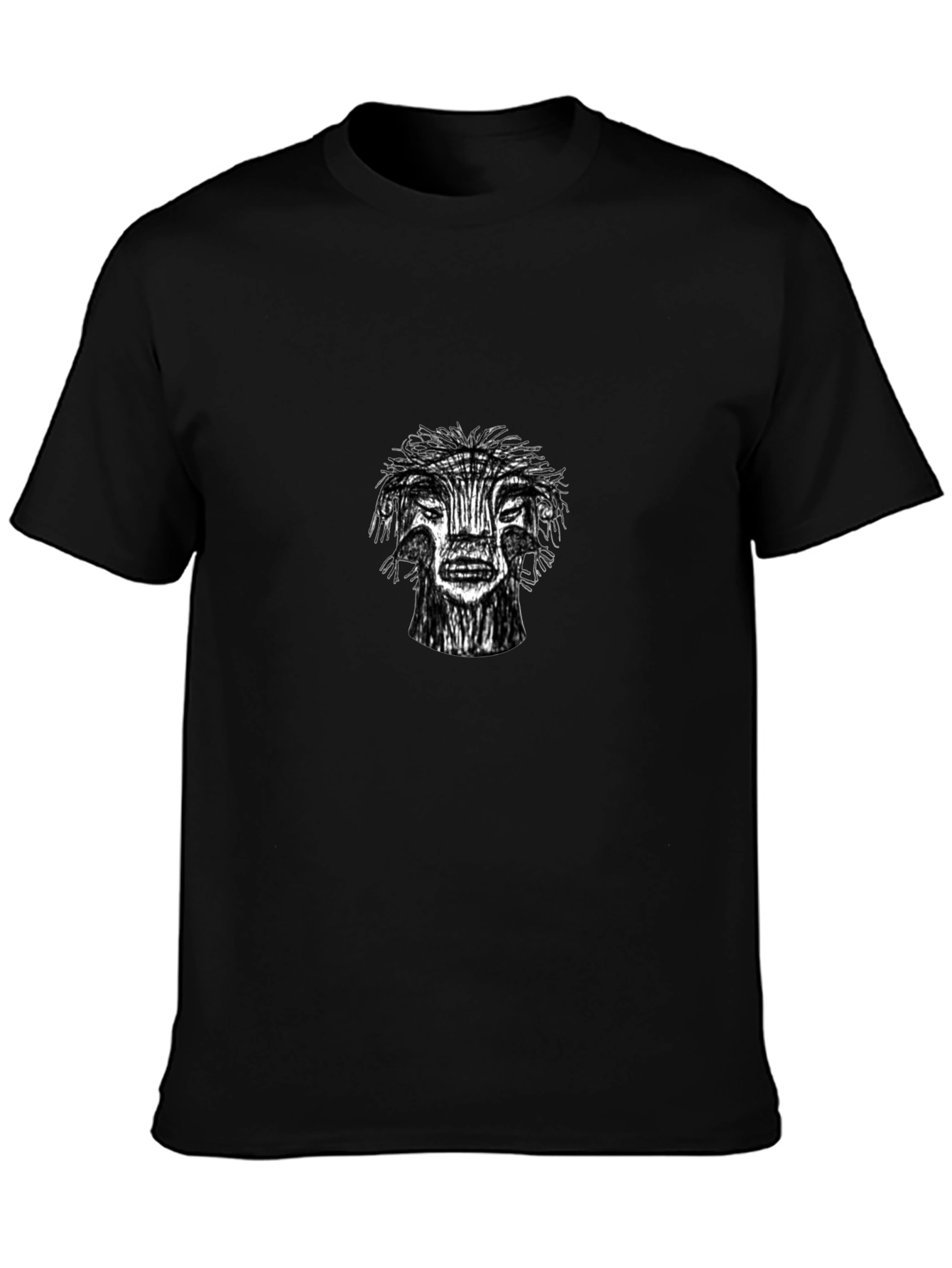 Black Unique Graphic Print Black T-Shirt view 3