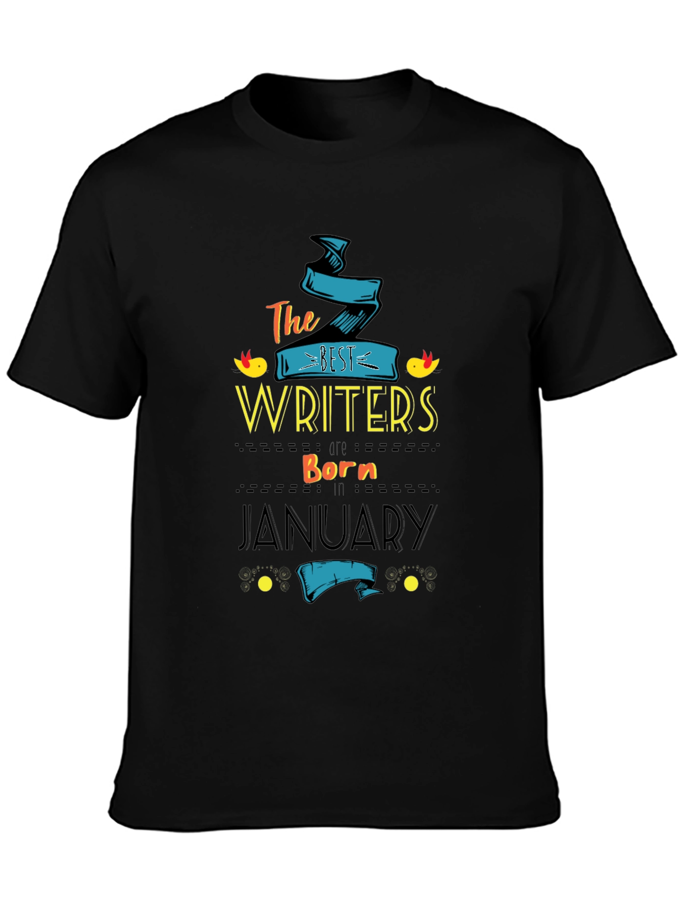 Black Best Writers Born in January - T-Shirt view 3