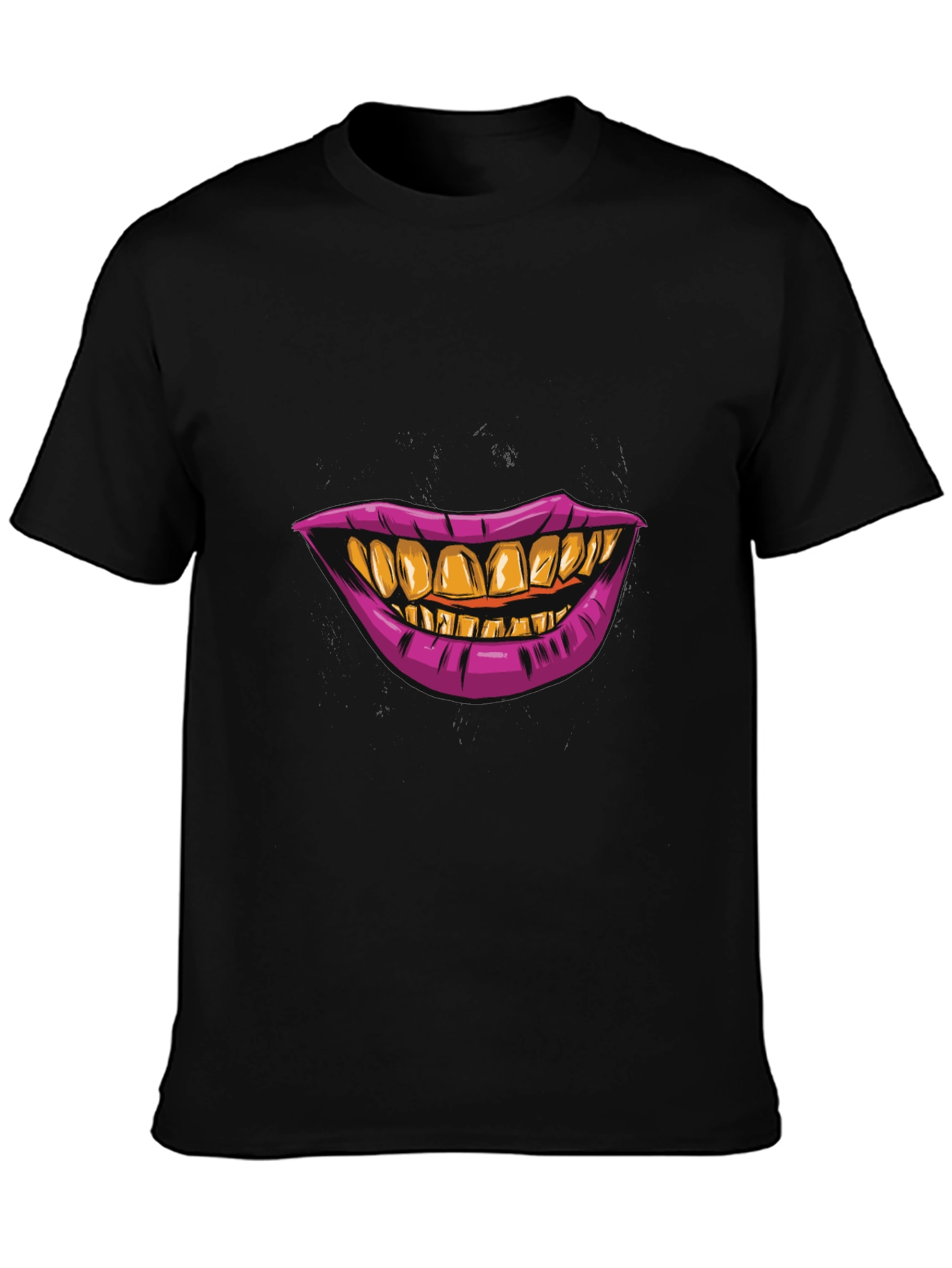 Black Grillz Smile Graphic Tee - Bold Black T-Shirt view 3