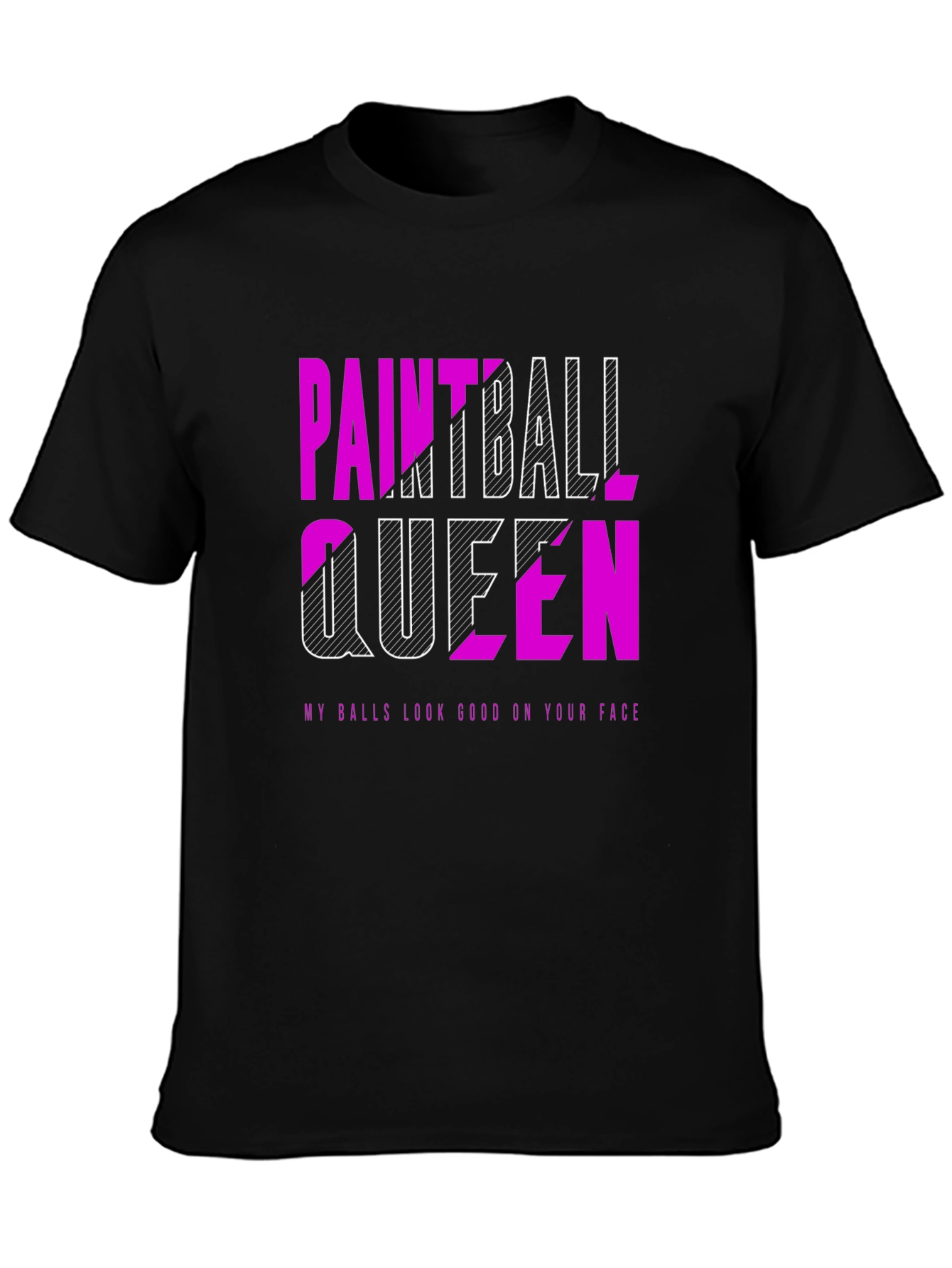 Black Paintball Queen T-Shirt - Funny Graphic Tee view 3