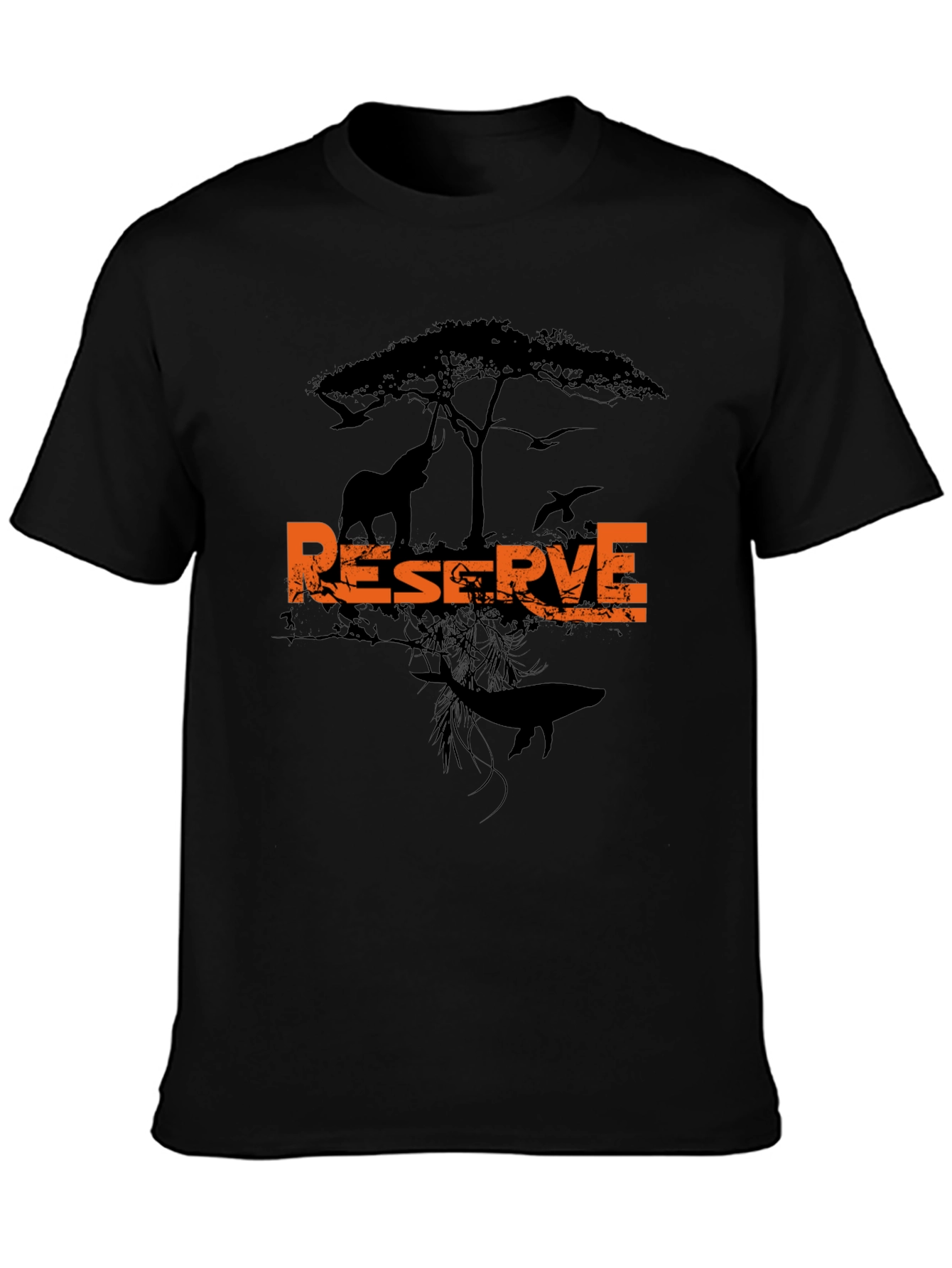 Black Wildlife Reserve Graphic Tee - Men's Black T-Shirt view 3