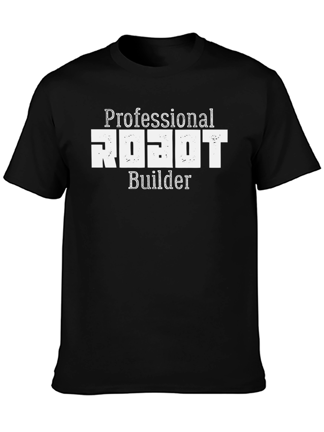 Black Professional Robot Builder Black T-Shirt view 3