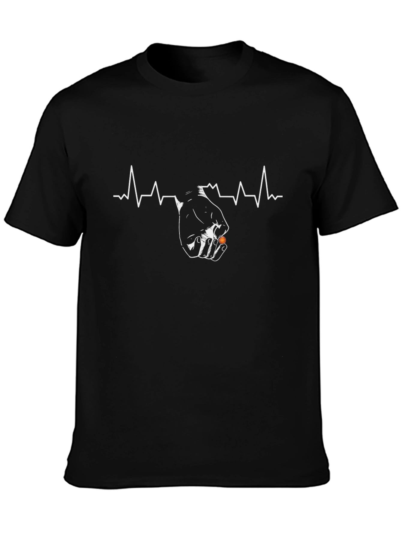 Black Heartbeat Gamer T-Shirt - Black view 3