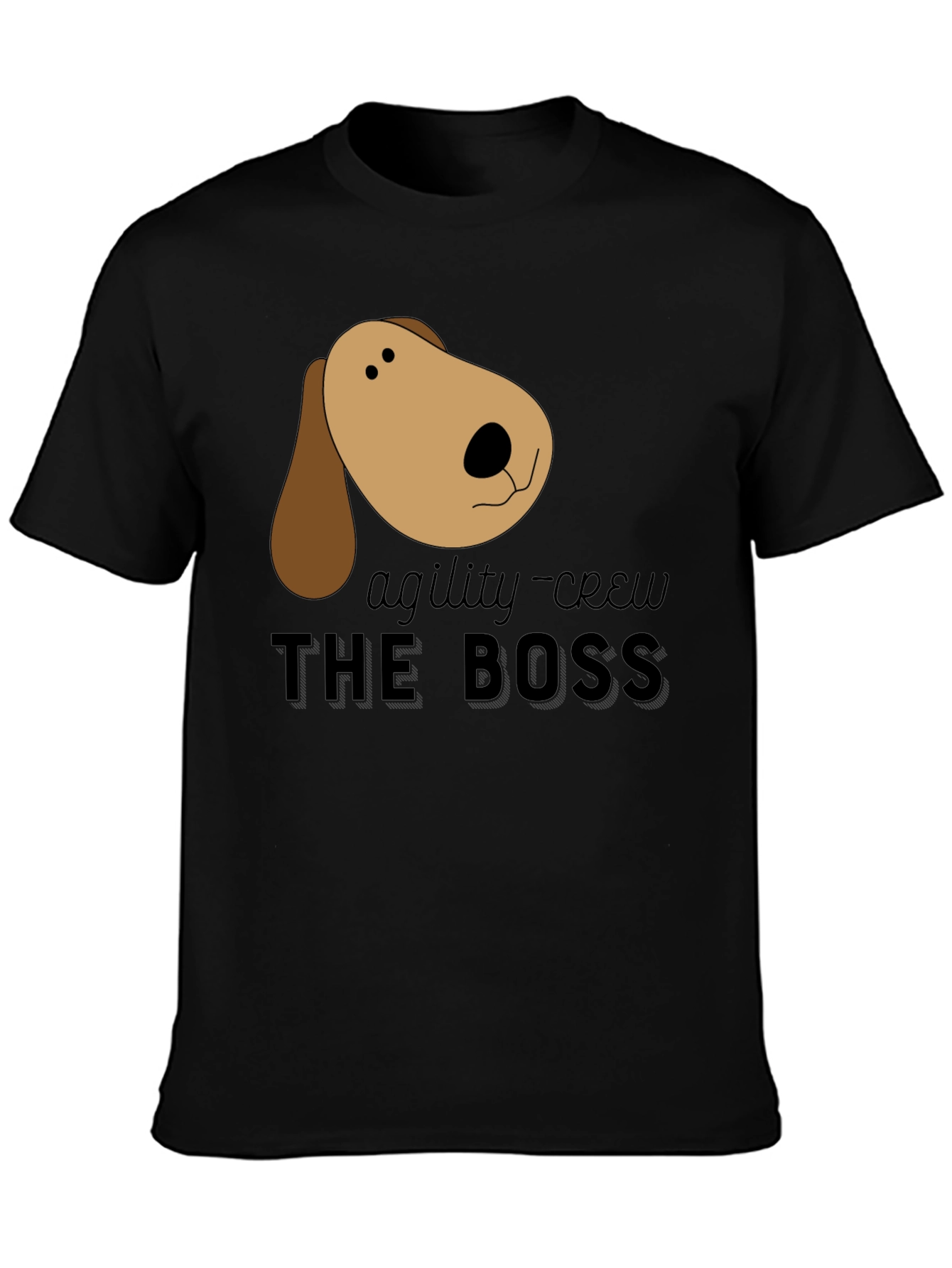 Black Agility Crew Dog Boss Black T-Shirt view 3