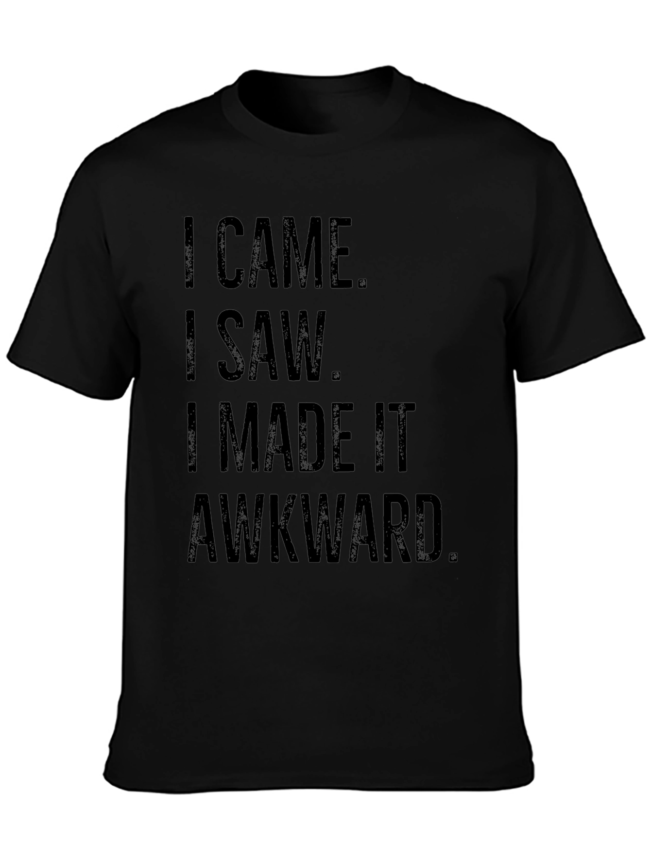 Black Funny Awkward Statement Black Graphic T-Shirt view 3