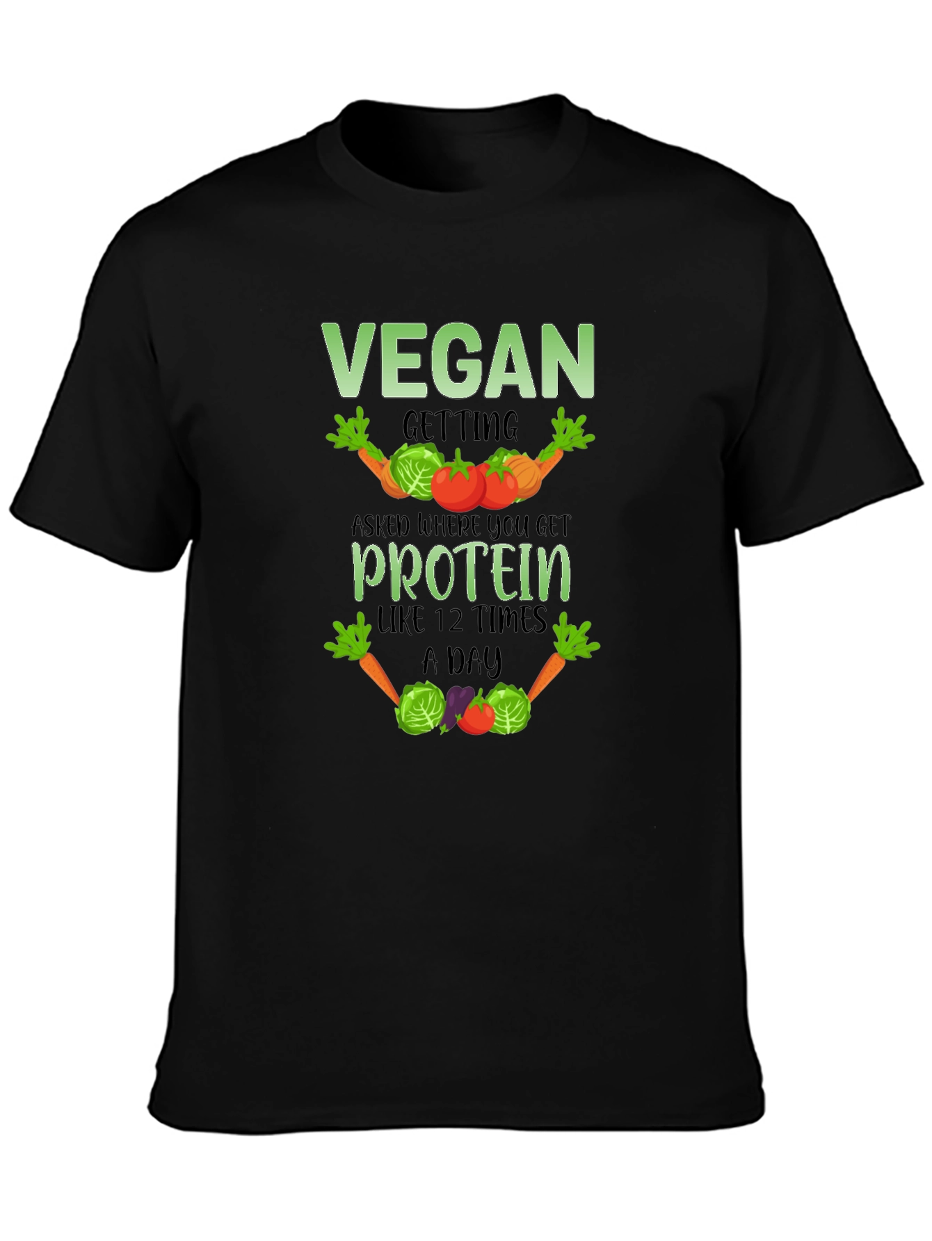 Black Vegan Protein Graphic T-Shirt view 3