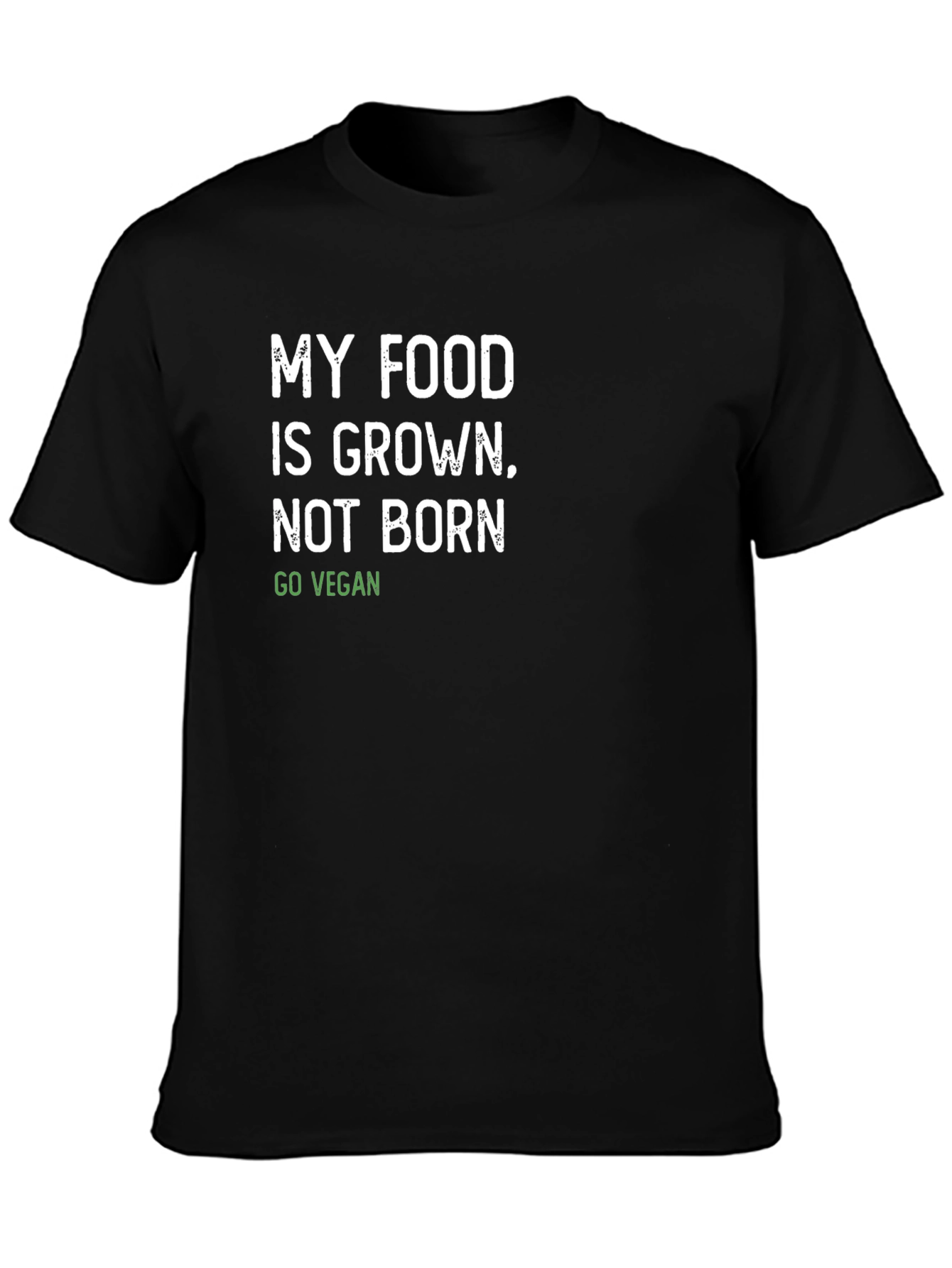 Black Vegan T-Shirt - My Food is Grown, Not Born view 3