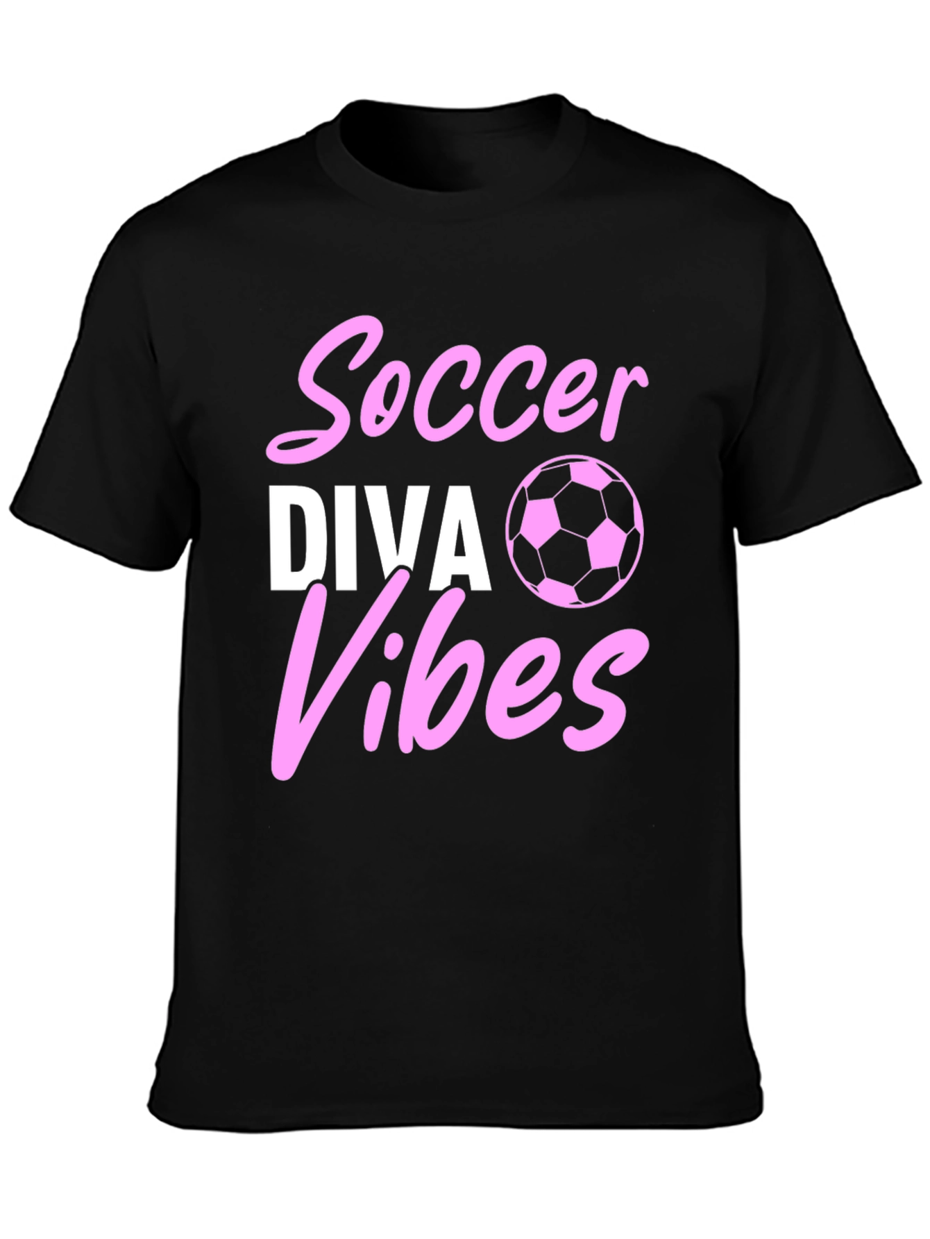 Black Soccer Diva Vibes T-Shirt view 3