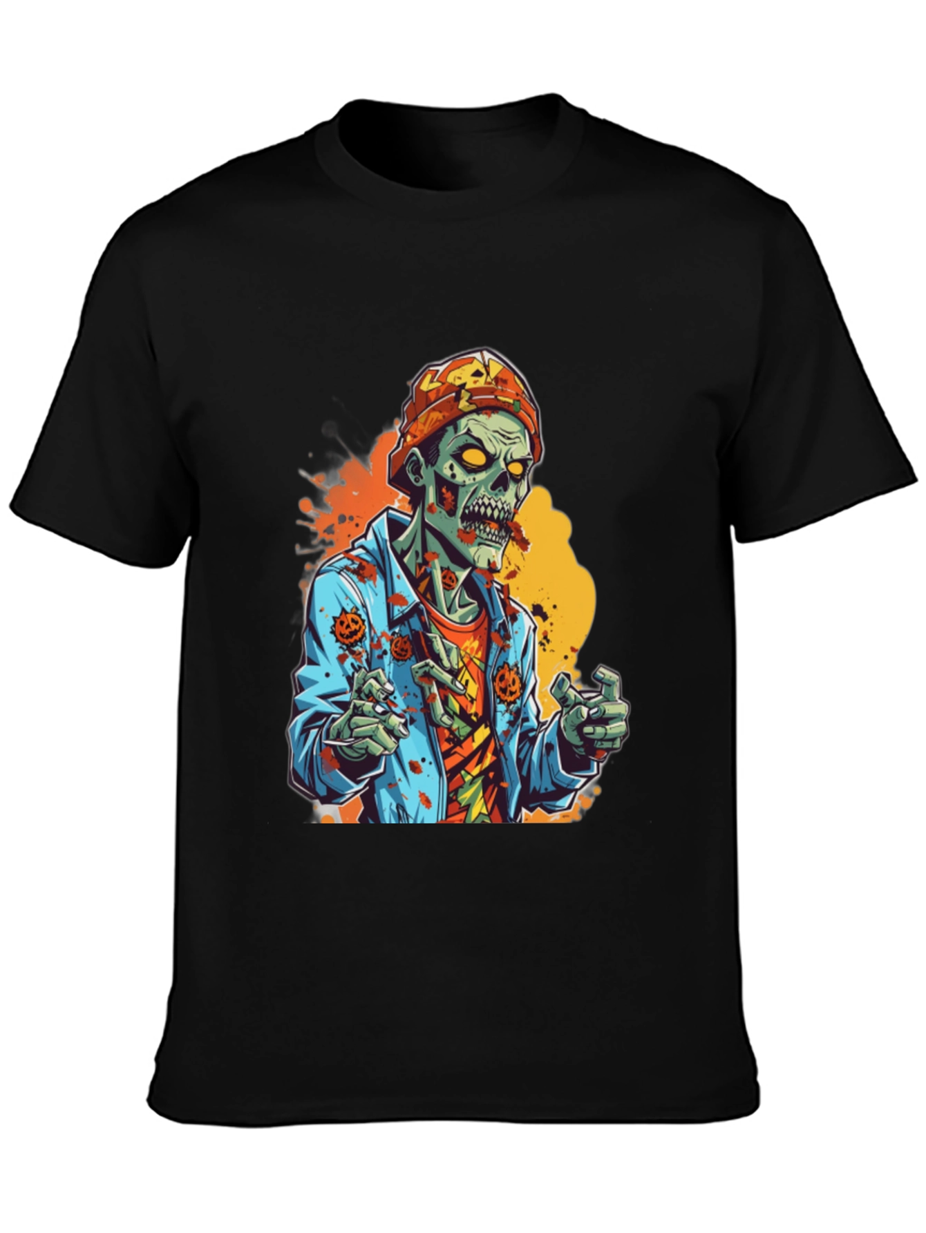 Black Zombie Halloween Graphic Tee view 3