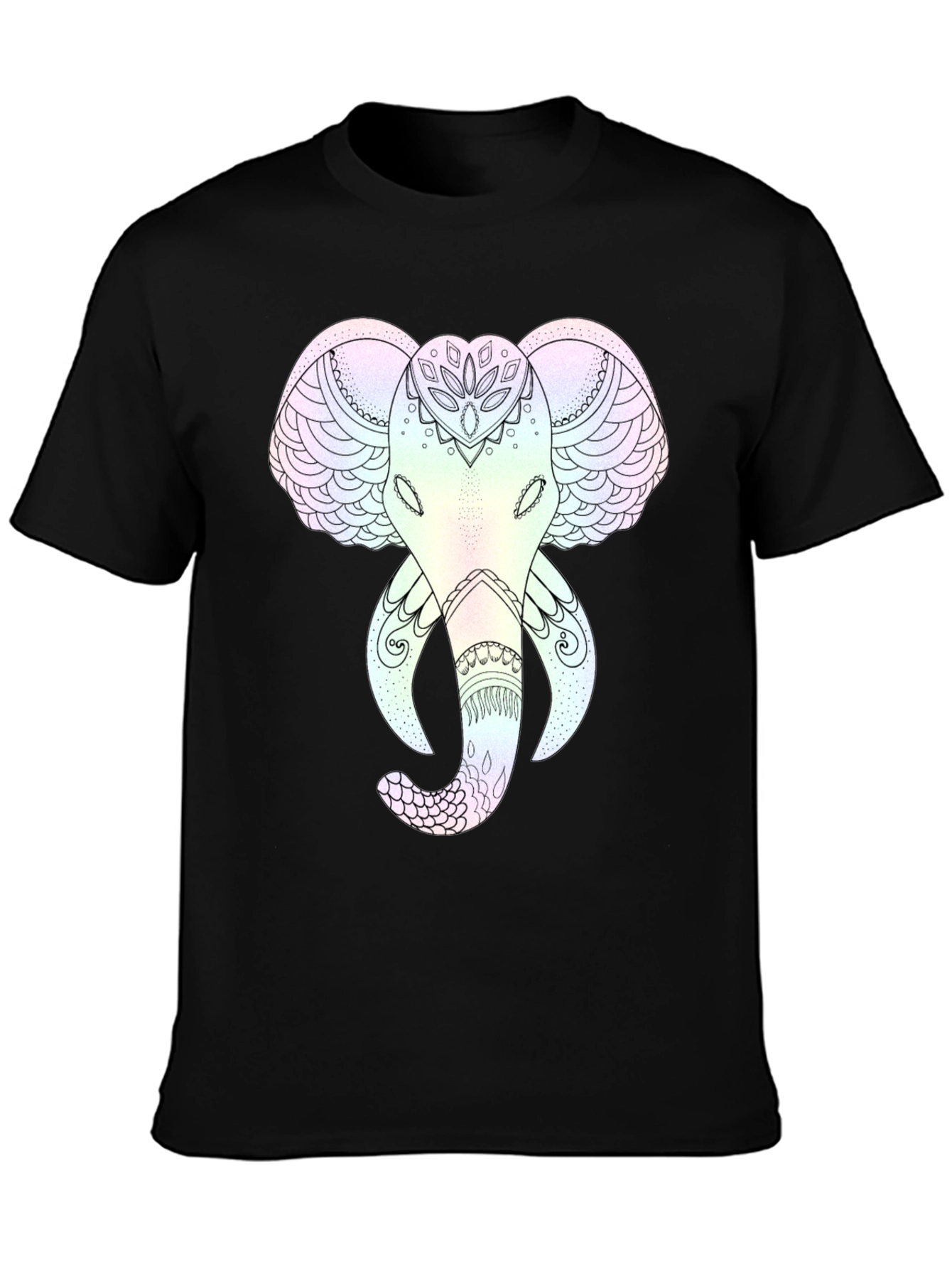 Black Elephant Mandala Graphic Tee - Stylish and Unique view 3