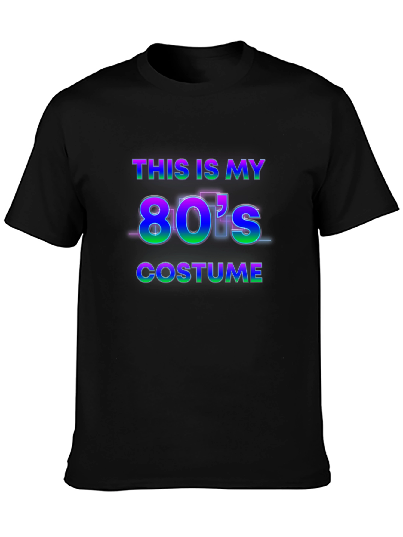 Black Retro 80's Costume T-Shirt view 3