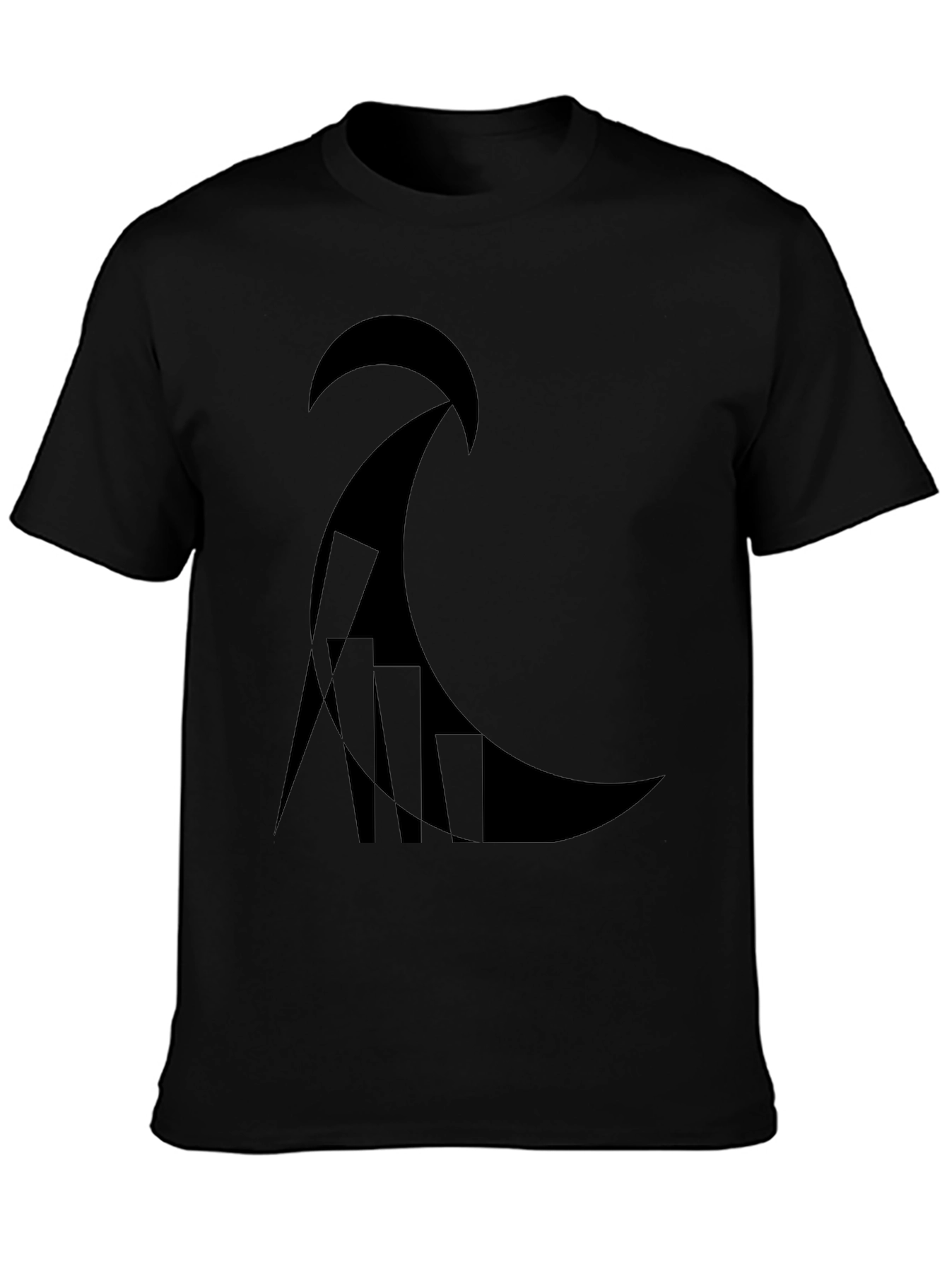Black Abstract Graphic Black T-Shirt view 3
