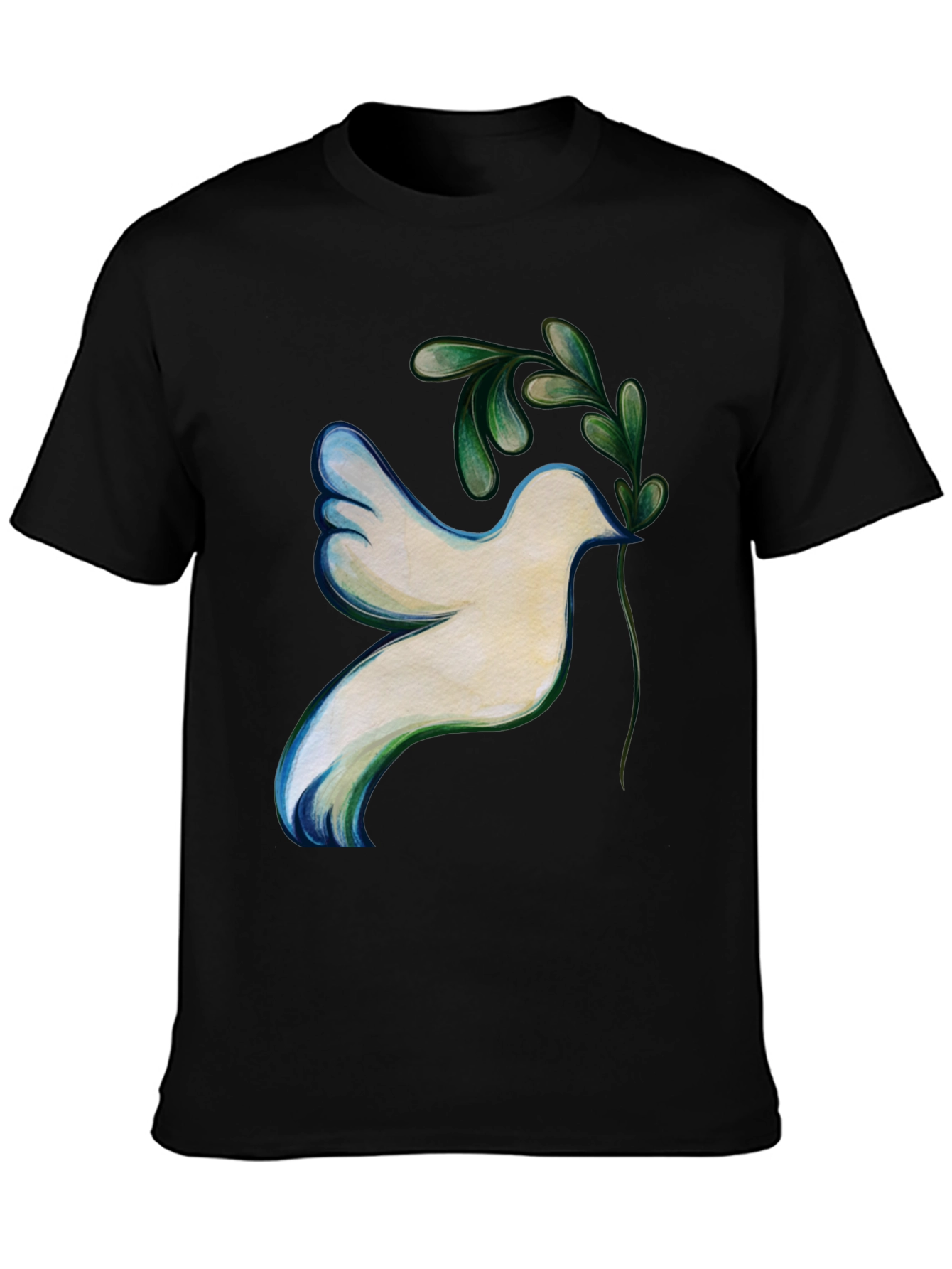 Black Dove of Peace Graphic Tee - Unisex Black T-Shirt view 3