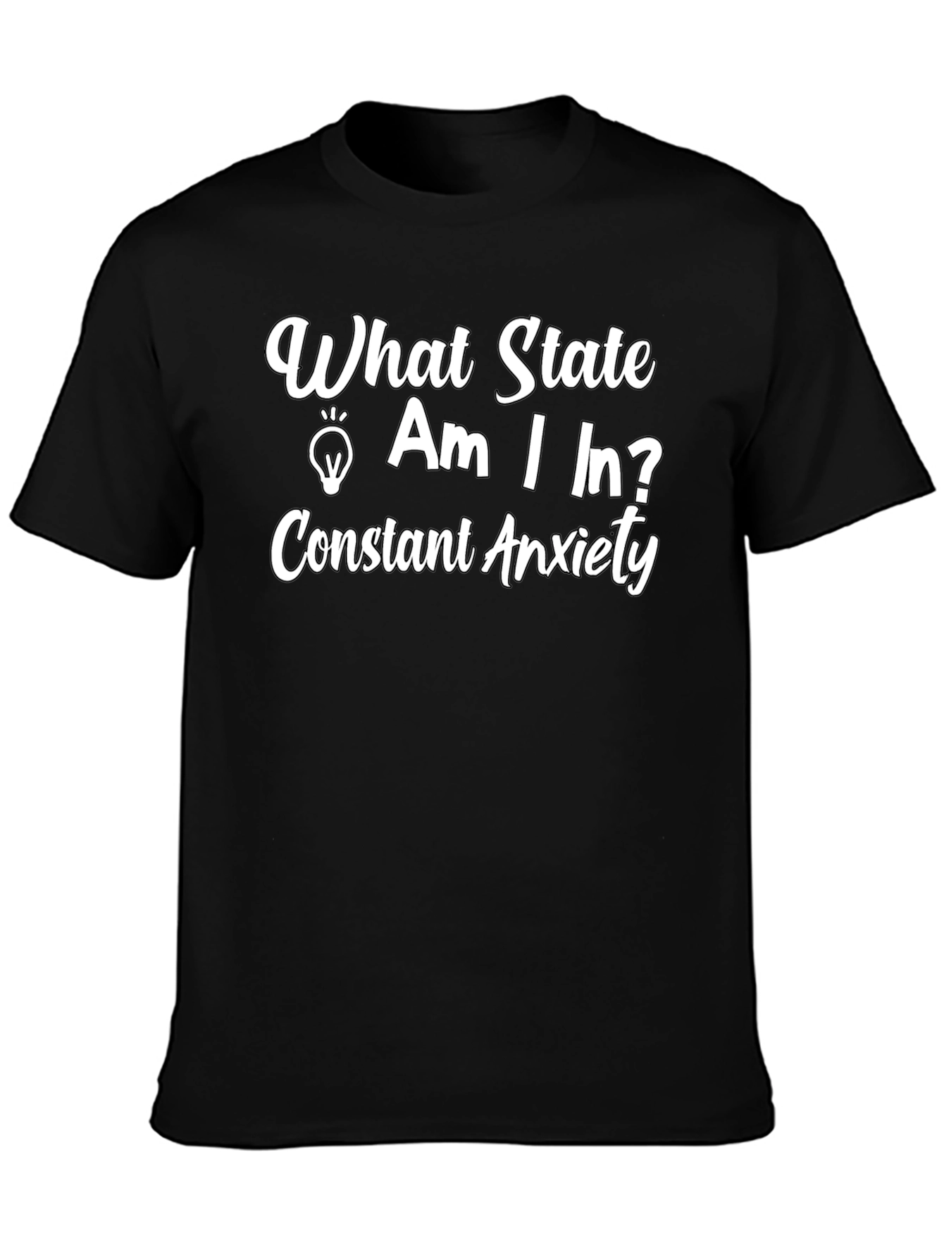 Black Constant Anxiety T-Shirt - Humorous Graphic Tee view 3