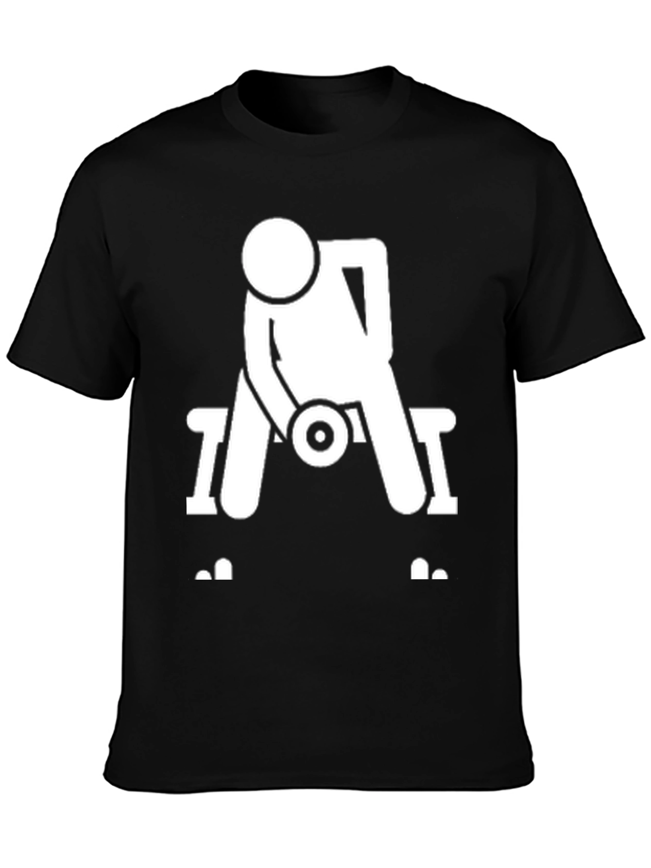 Black Workout Graphic Tee - Dumbbell Bench Press view 3