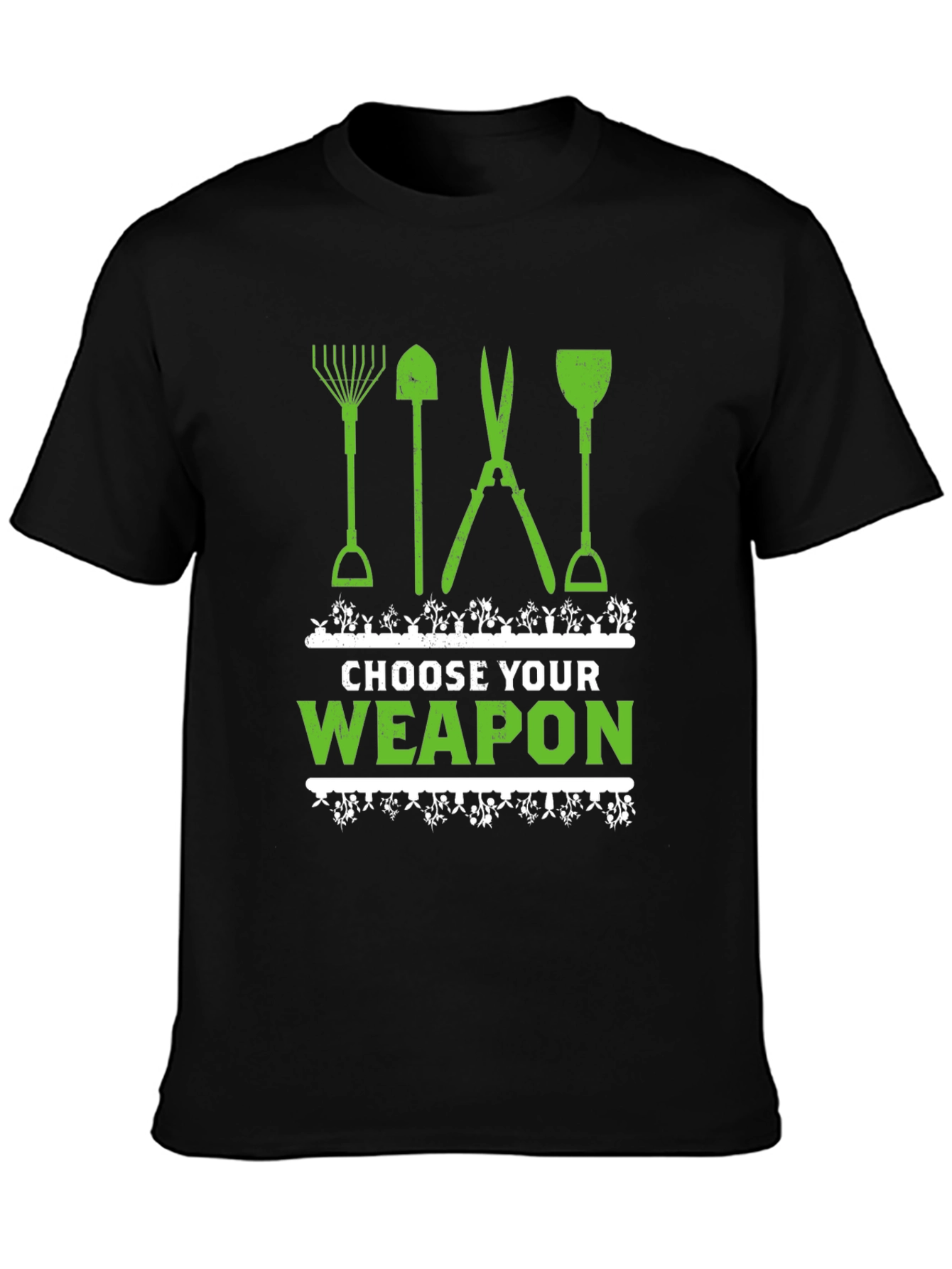 Black Choose Your Weapon Gardening T-Shirt view 3