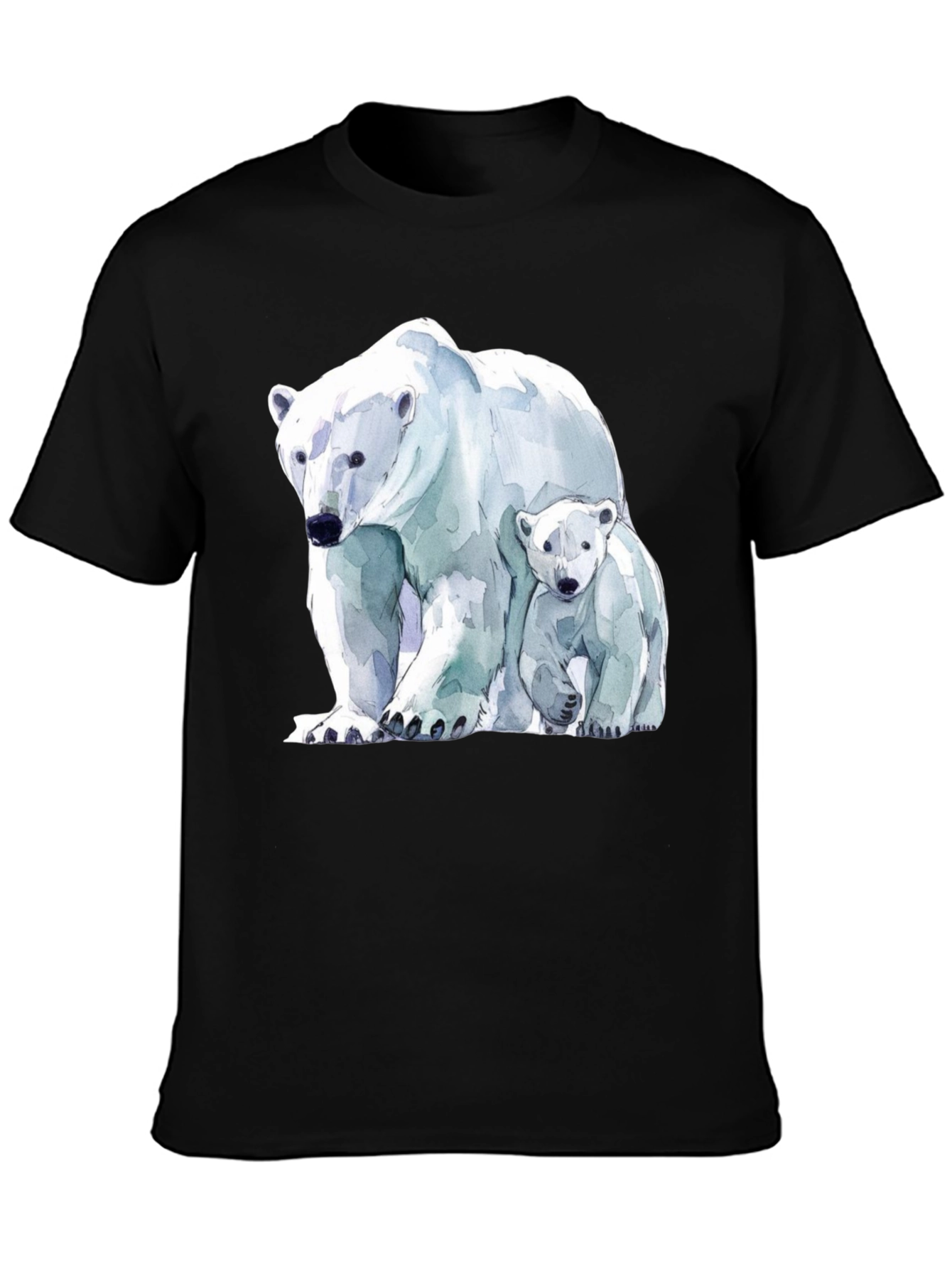 Black Polar Bear Graphic Tee view 3