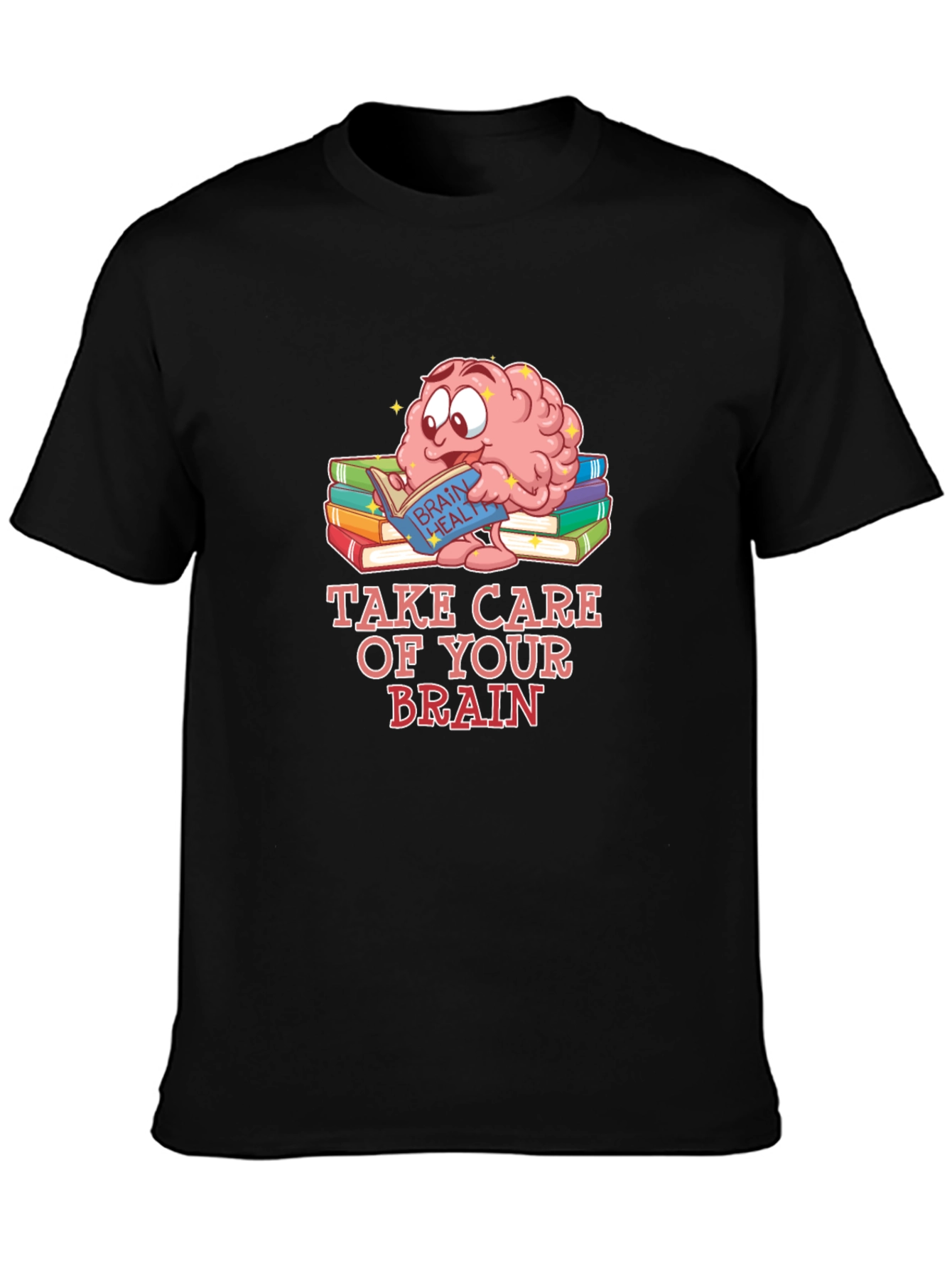 Black Take Care of Your Brain T-Shirt view 3