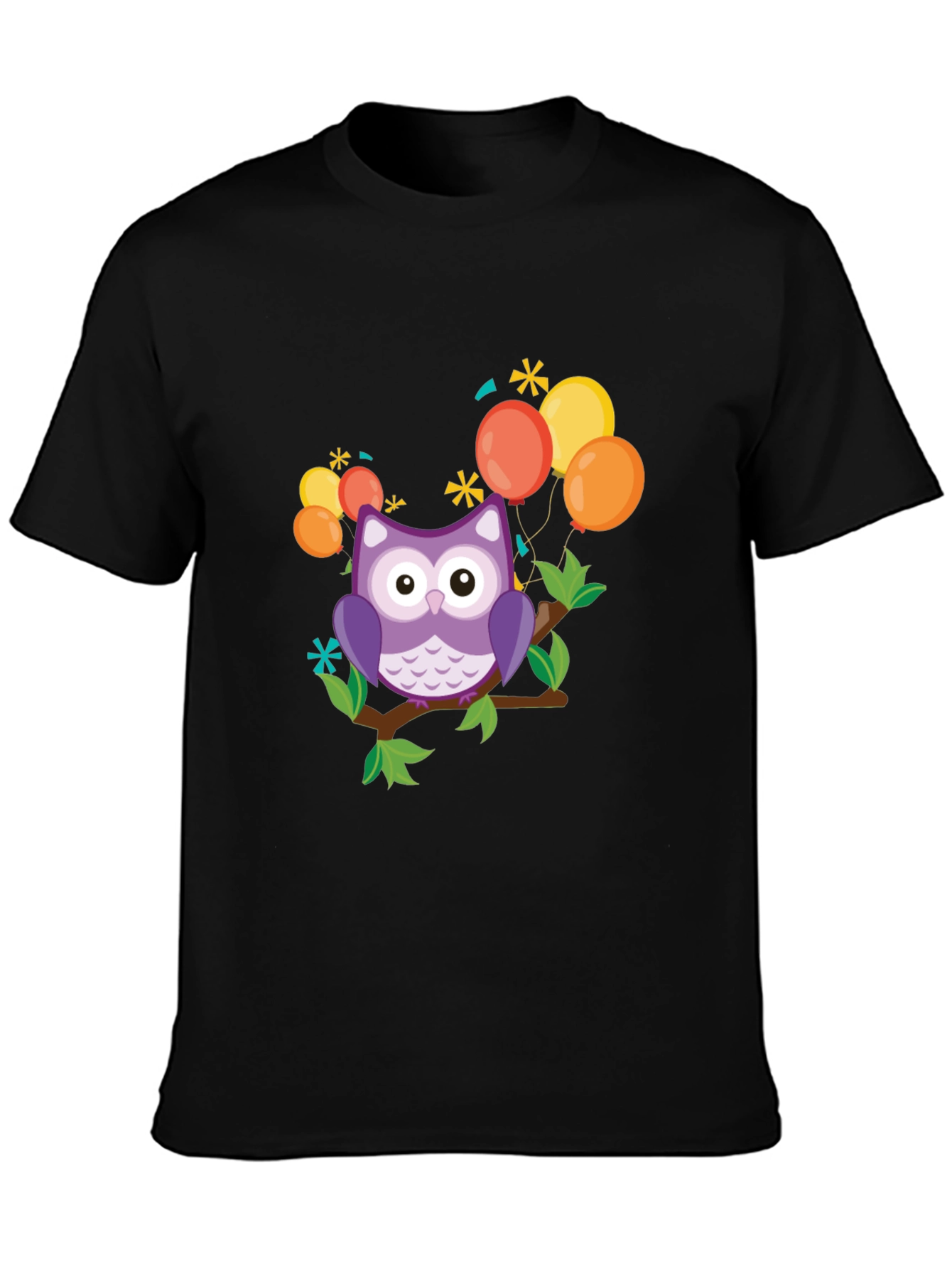Cute Owl on Branch Graphic Tee - 3