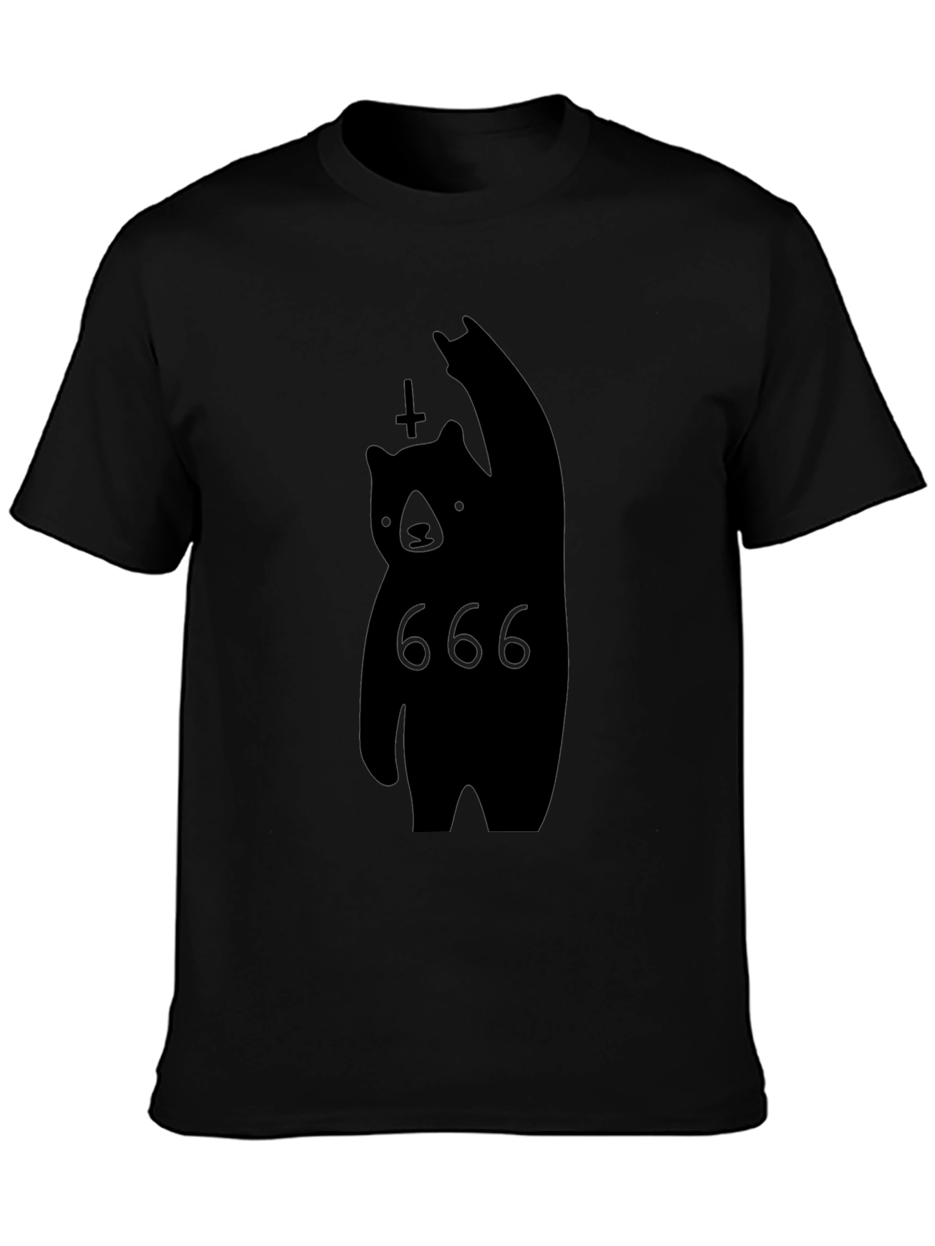 Black Black Bear 666 Graphic Tee - Rock & Roll Style view 3