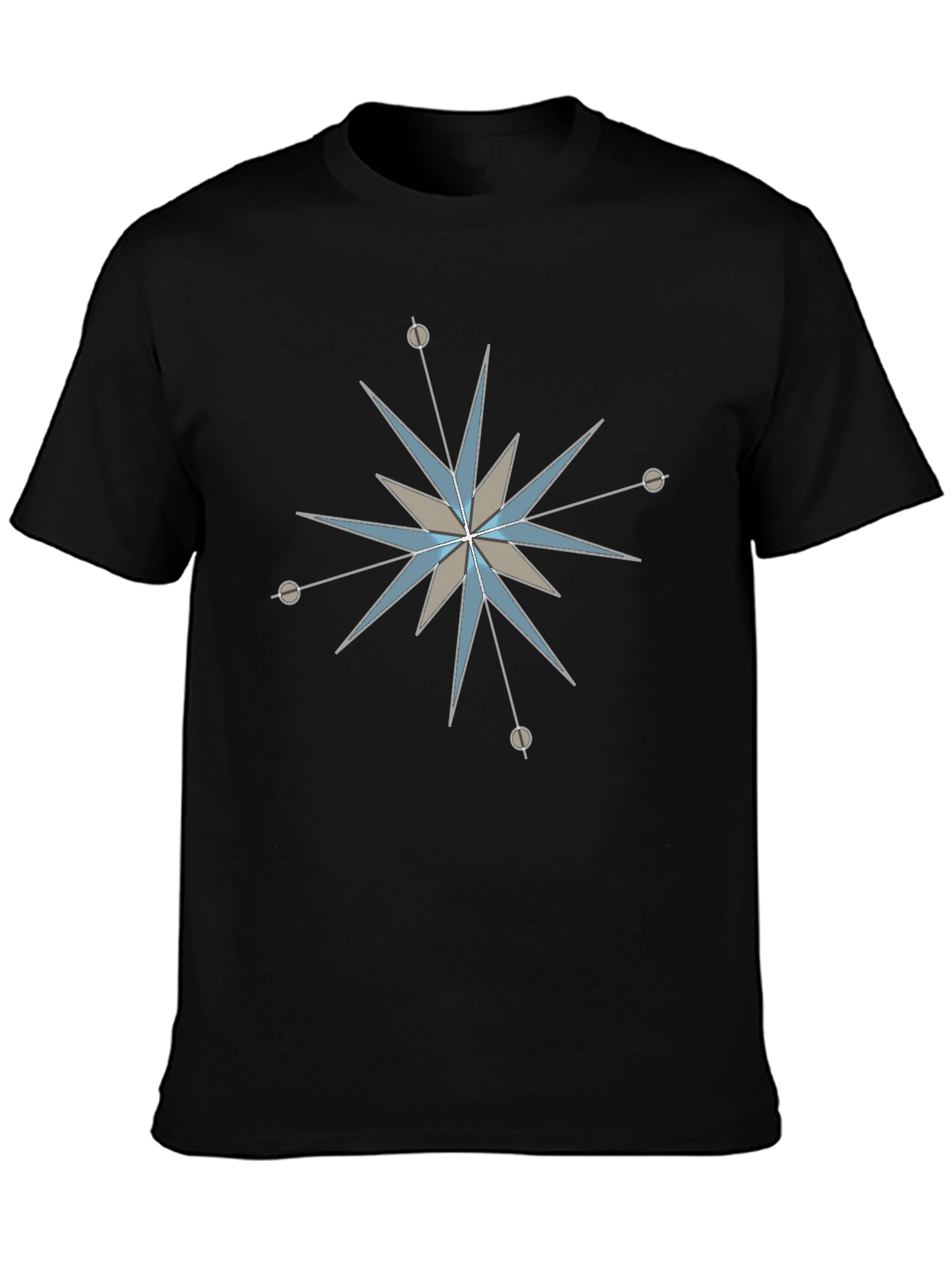 Black Mid-Century Modern Starburst Graphic Tee view 3