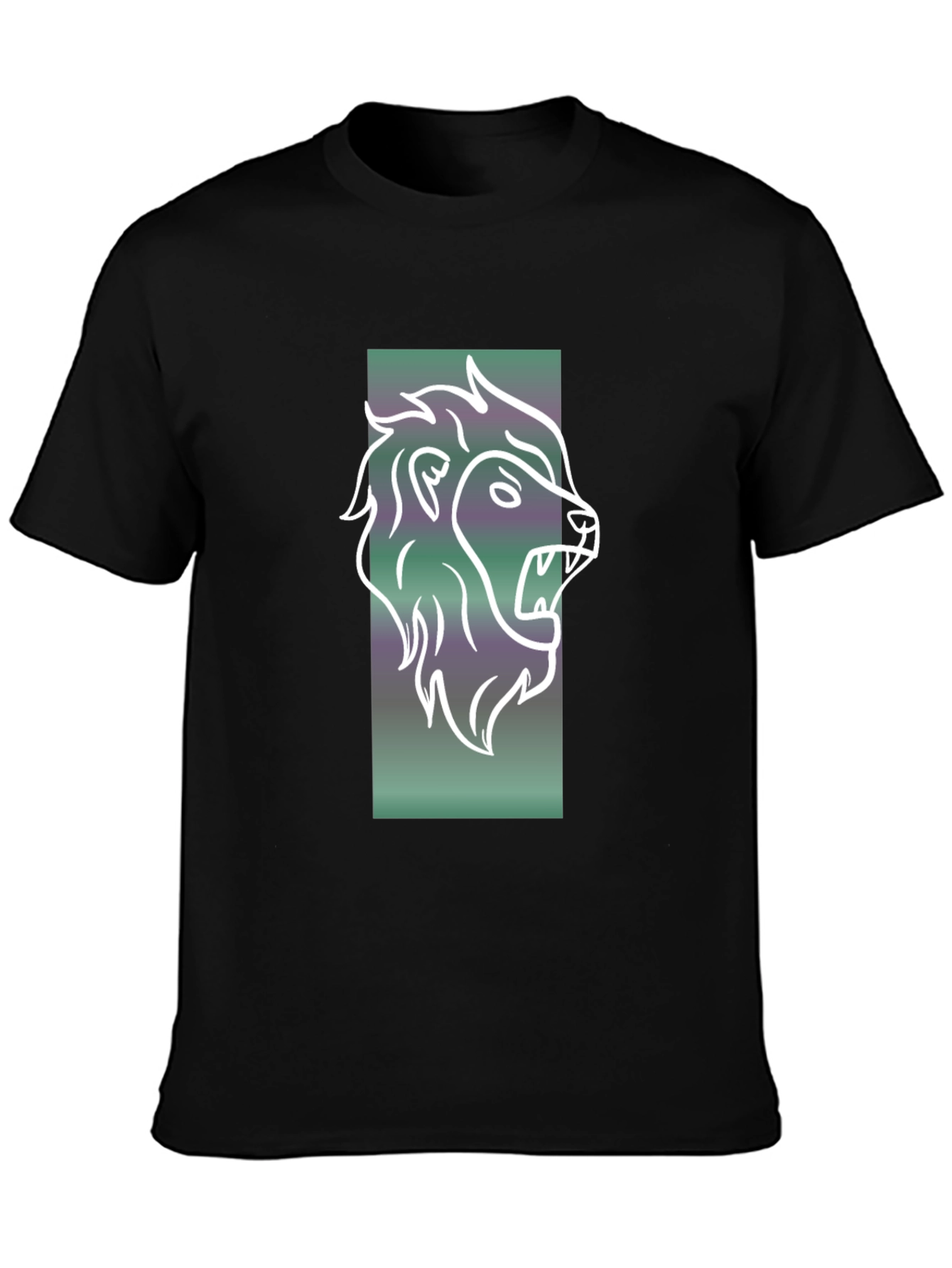 Black Lion Graphic Tee - Mens Black Cotton T-Shirt view 3