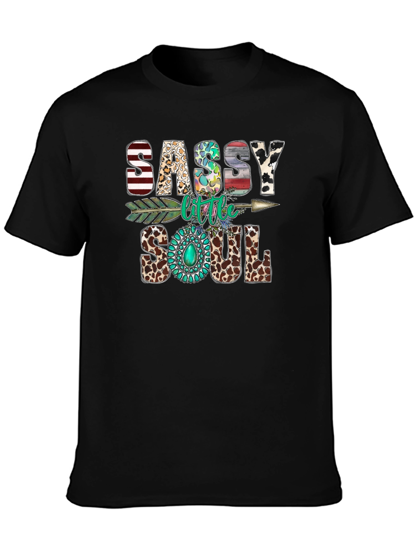 Black Sassy Little Soul Graphic T-Shirt view 3