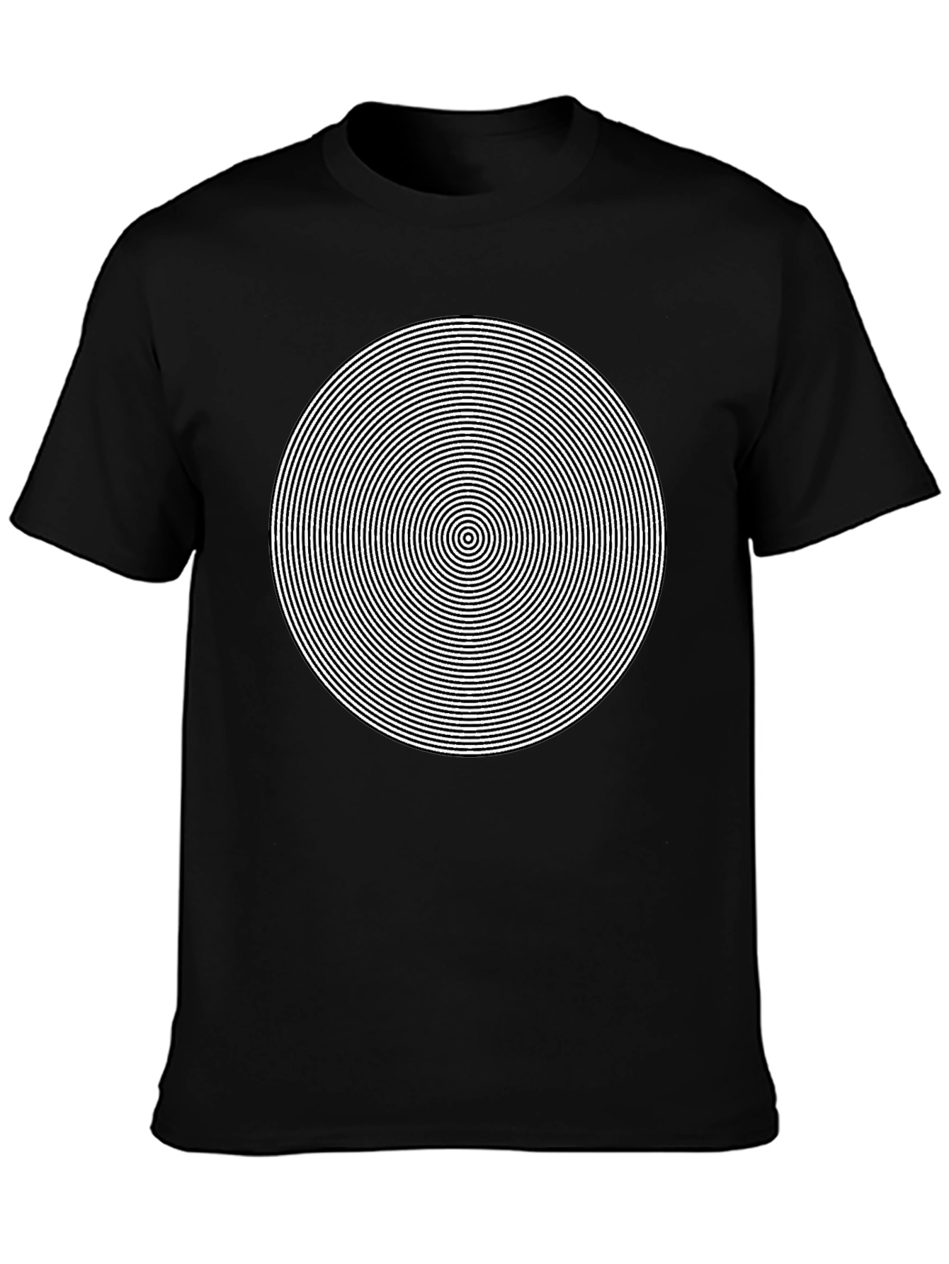 Black Hypnotic Circle Graphic Tee - Mens Black T-Shirt view 3