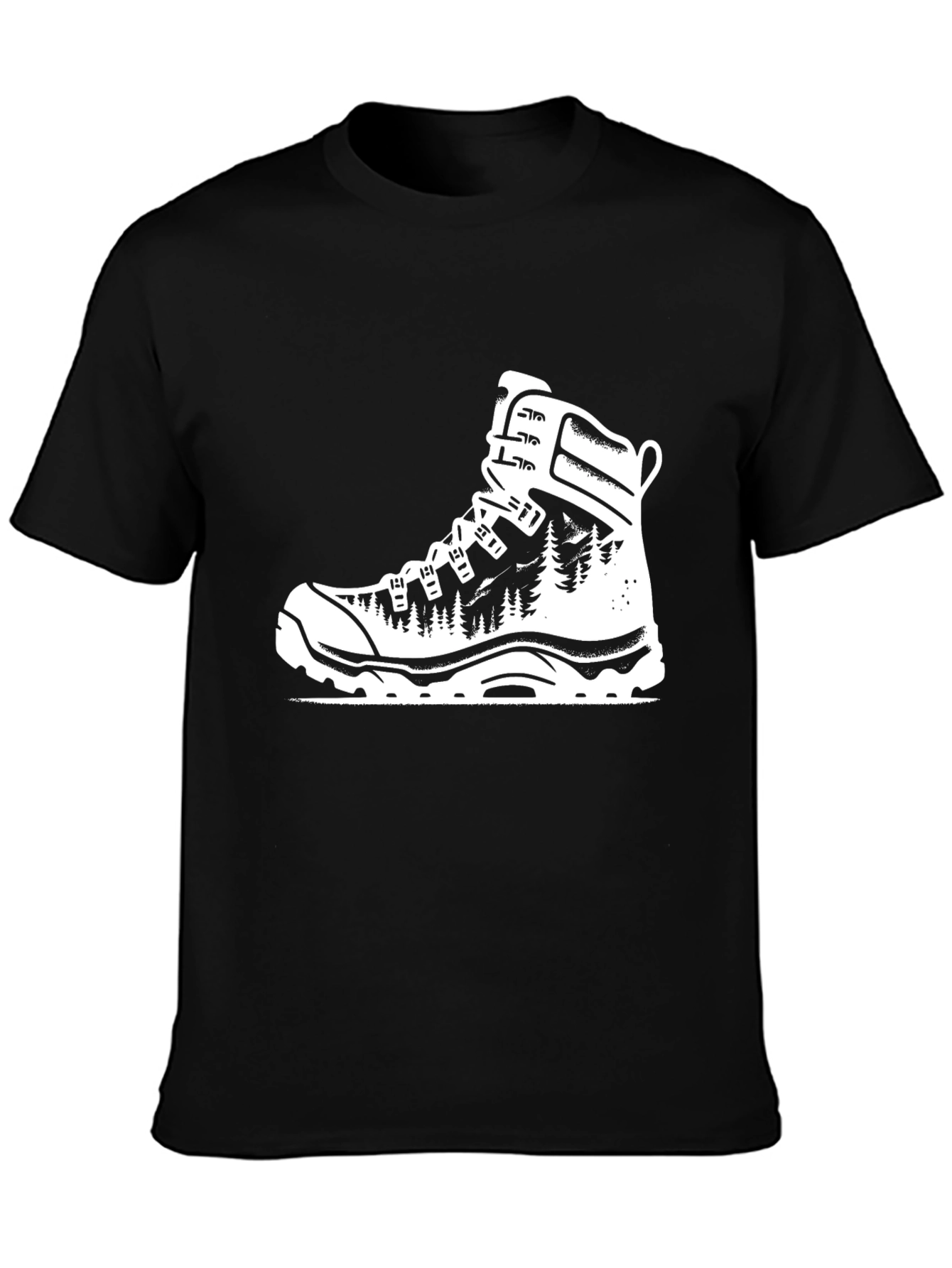 Black Mountain Boot Graphic Tee - Black Cotton Blend view 3