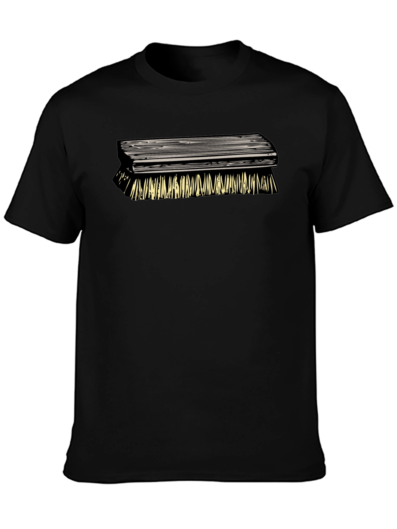 Black Novelty Brush Graphic Tee - Unique Design, Casual Style view 3