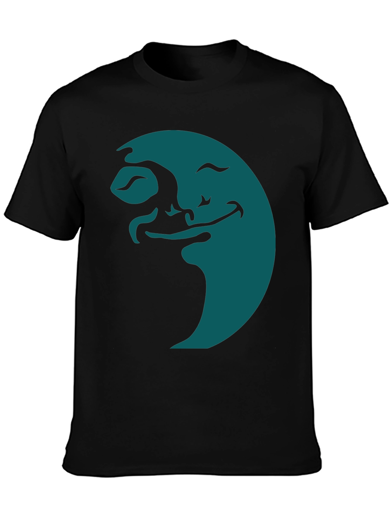 Smiling Moon Graphic Tee - Soft Black Cotton - 3