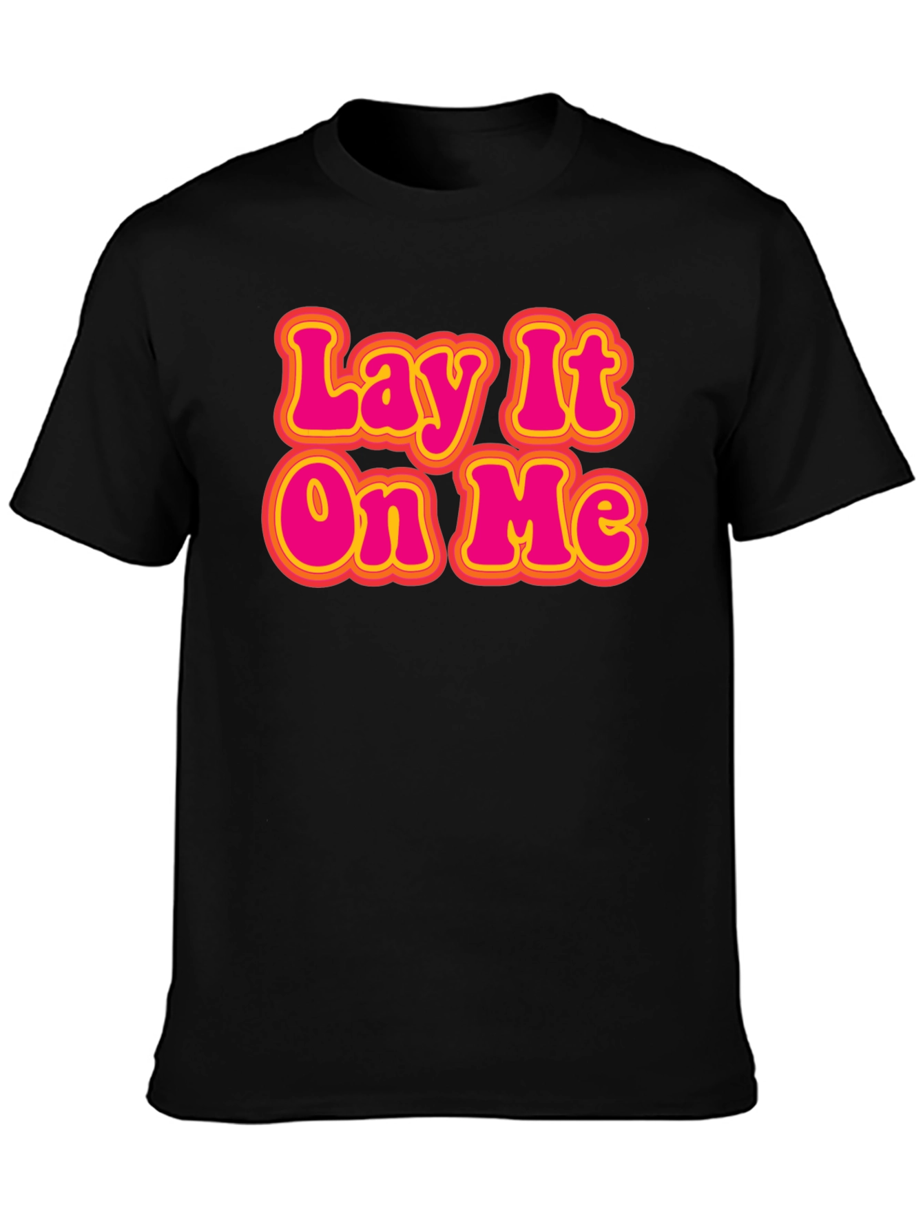 Black Lay It On Me Retro Graphic T-Shirt view 3