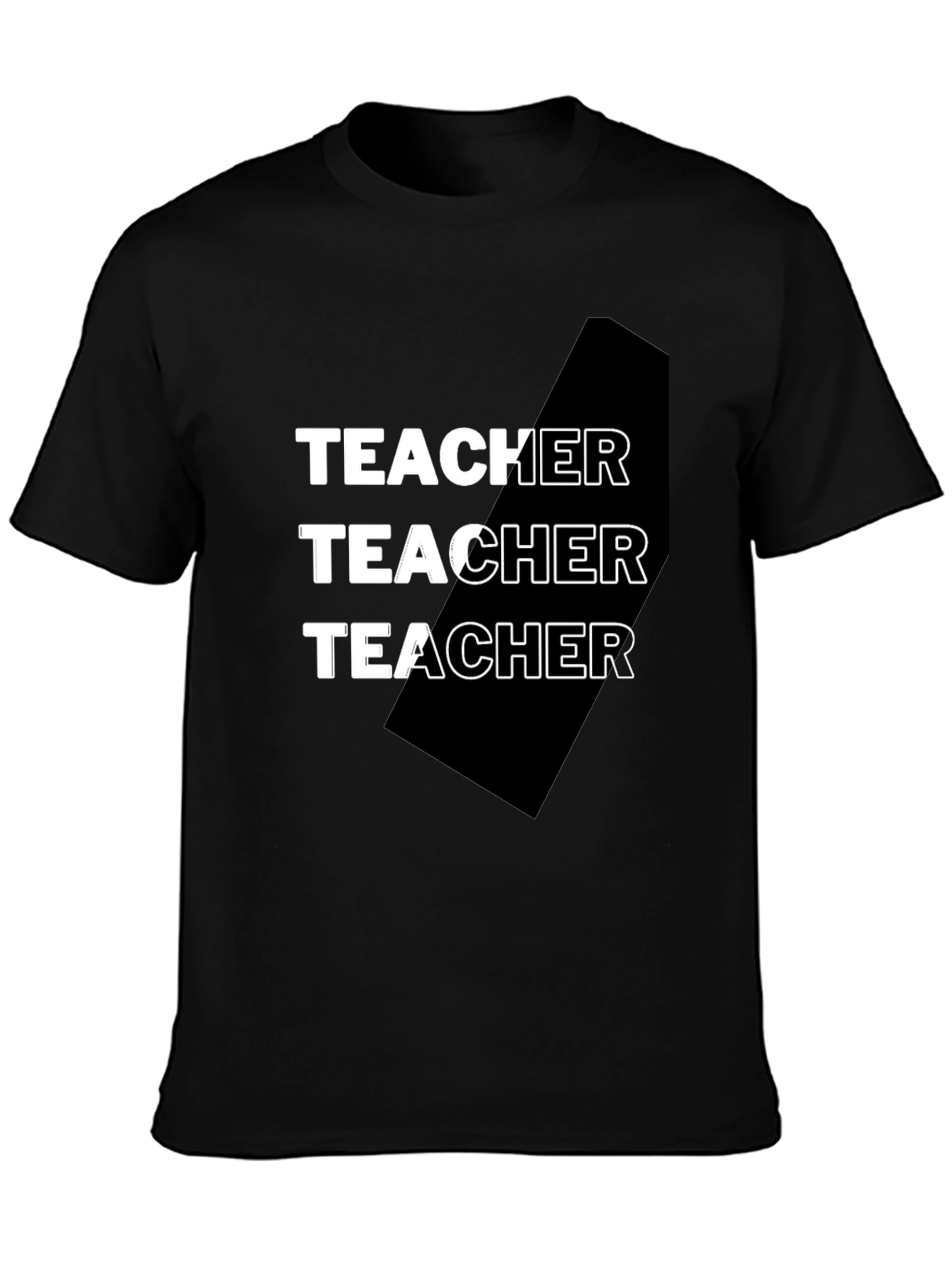Black Teacher Graphic Tee - Black Cotton Blend T-Shirt view 3