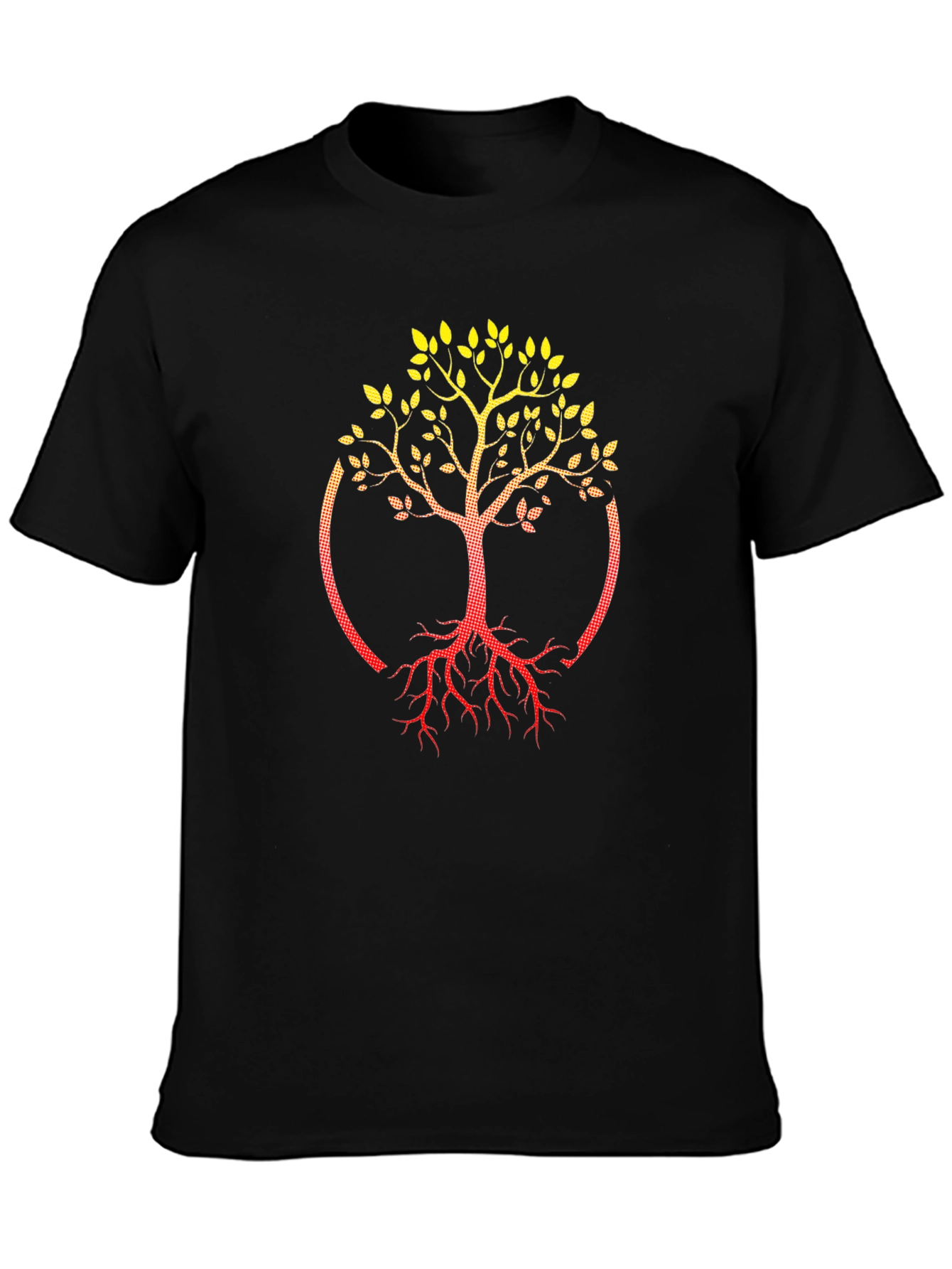 Black Tree of Life Graphic Tee - Black Cotton Blend view 3
