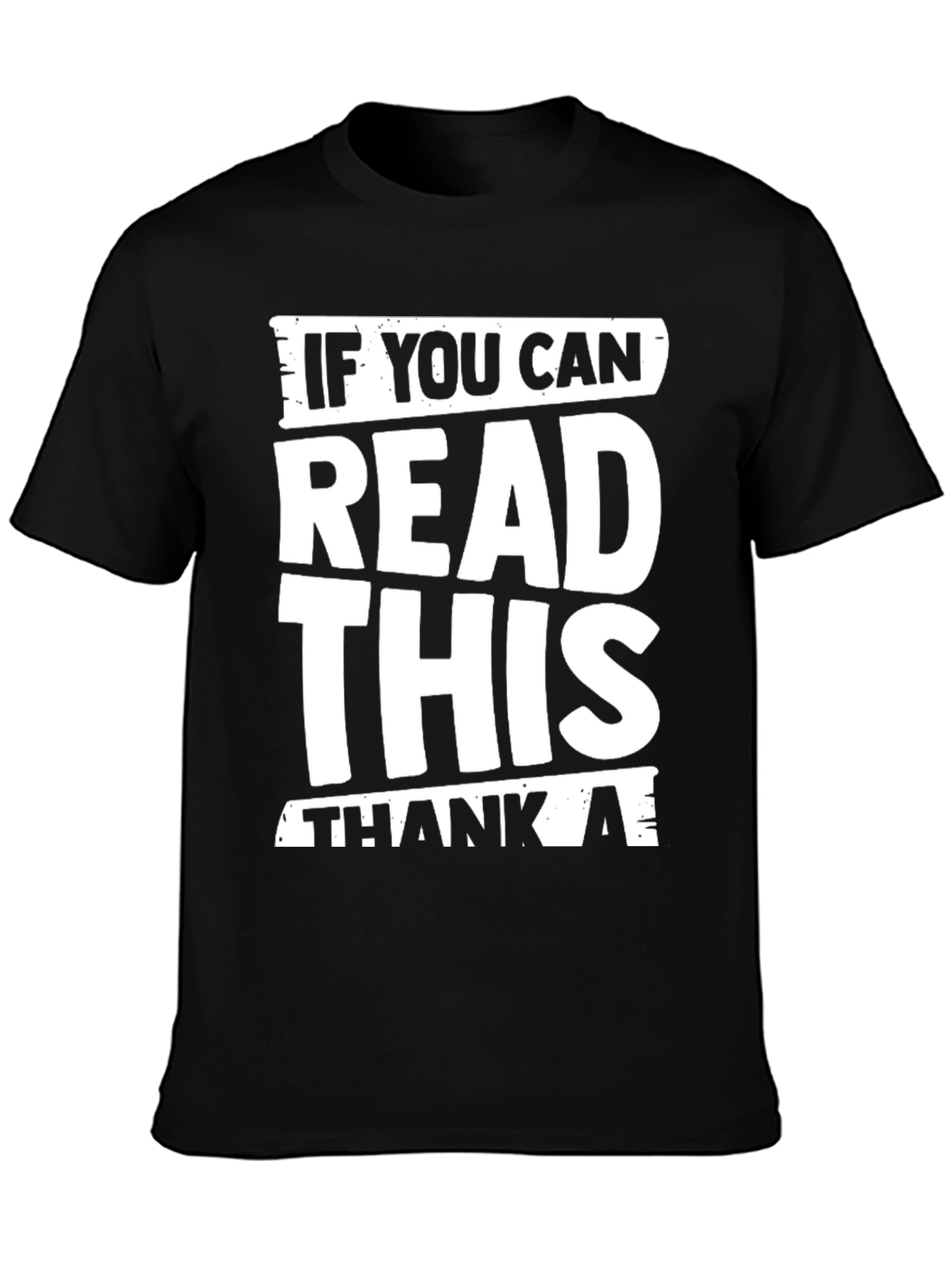 Black Funny Graphic T-Shirt - If You Can Read This view 3