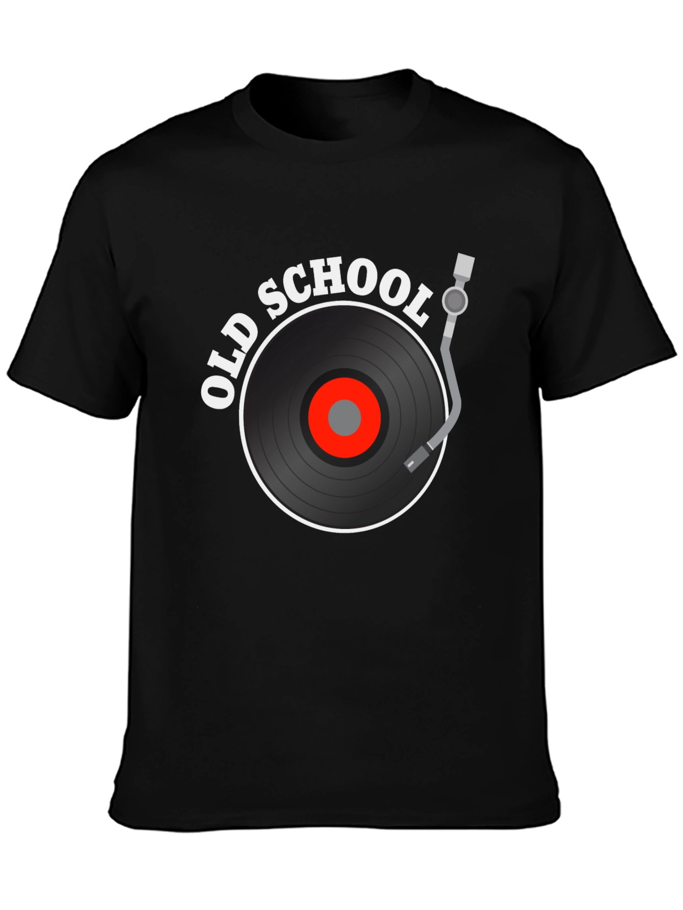 Black Old School Music Graphic Tee view 3