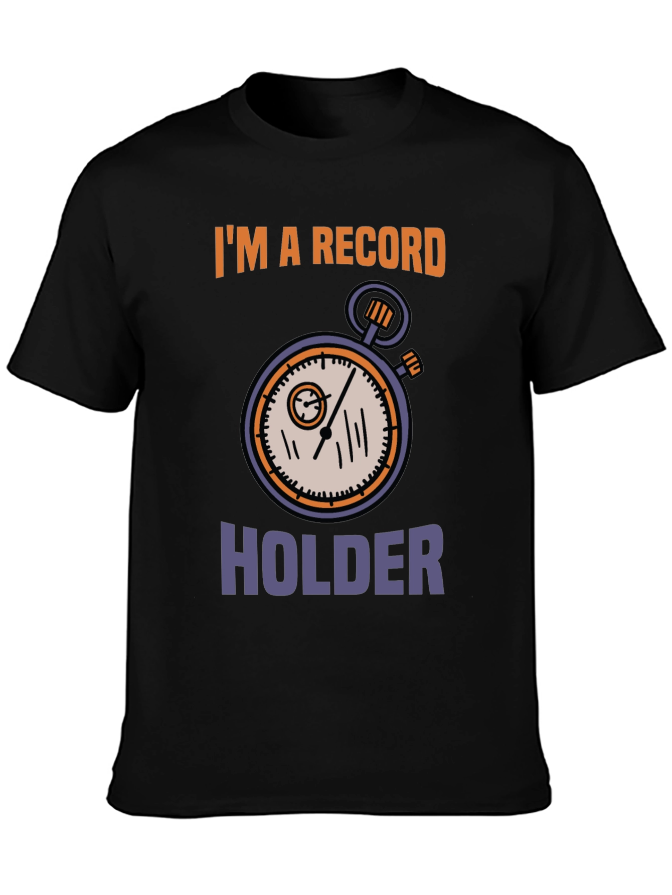 Black Record Holder Graphic Tee - Unique Design view 3