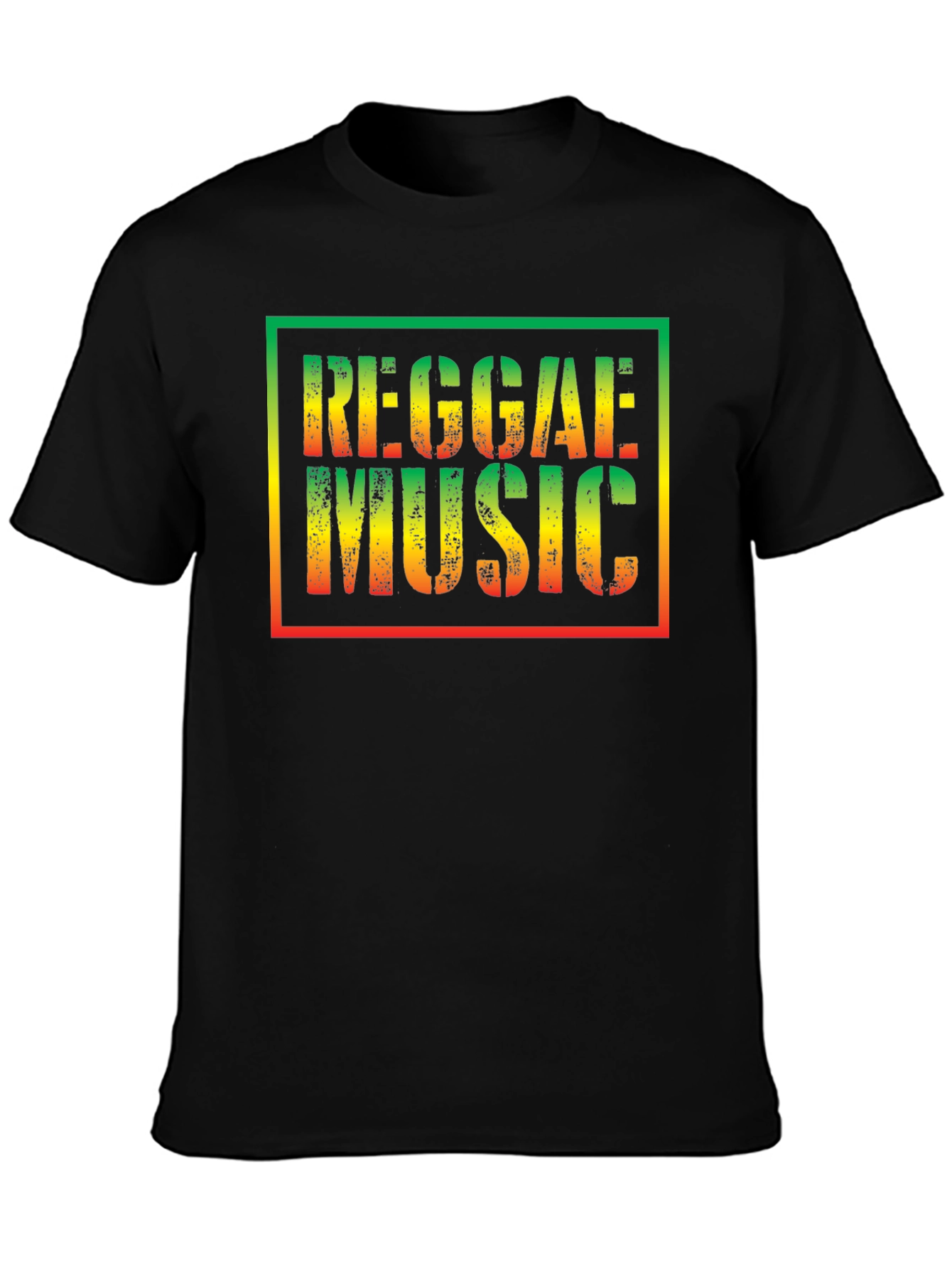 Black Reggae Music T-Shirt - Rasta Colors view 3
