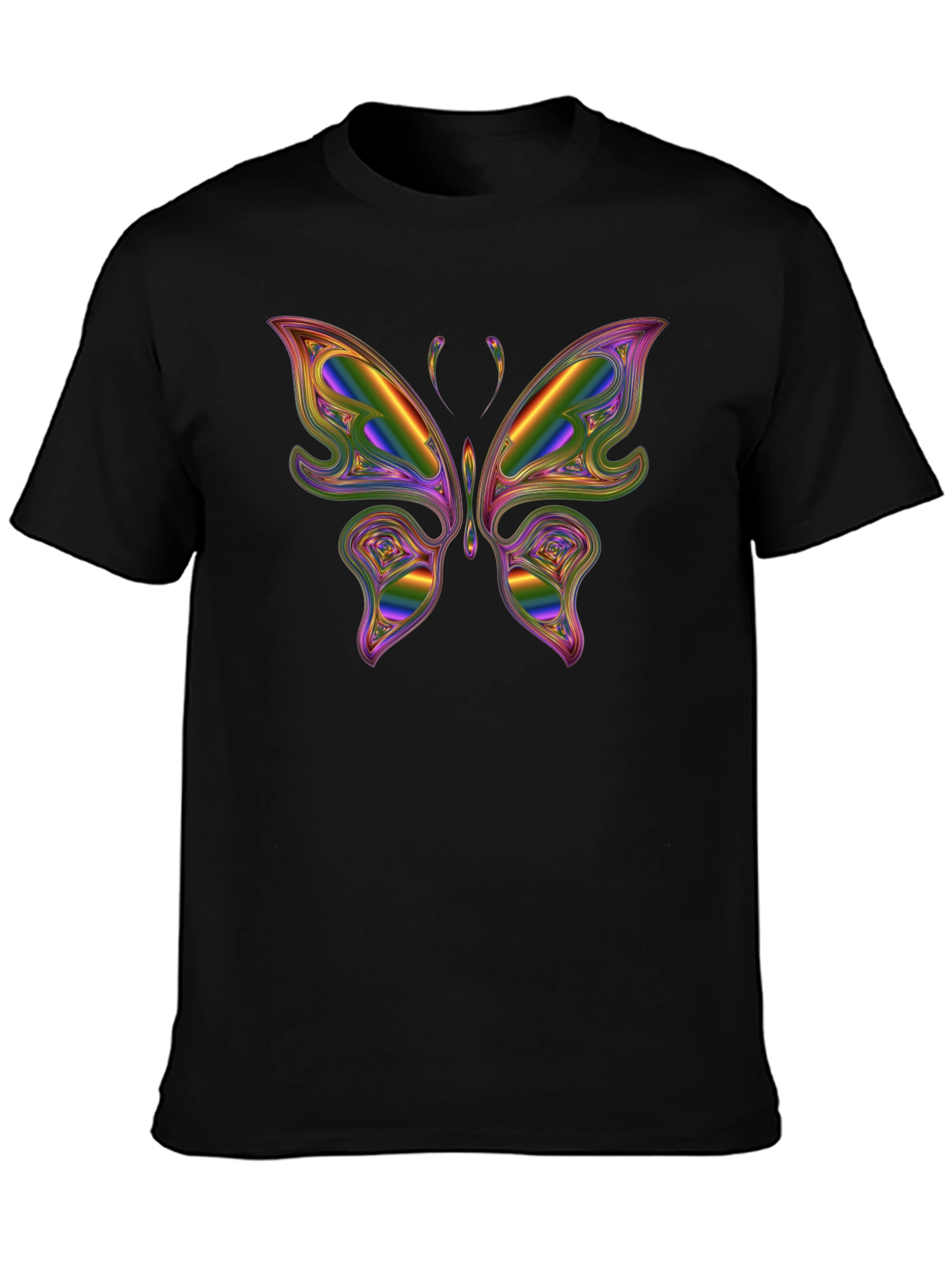 Black Rainbow Butterfly Graphic Tee view 3