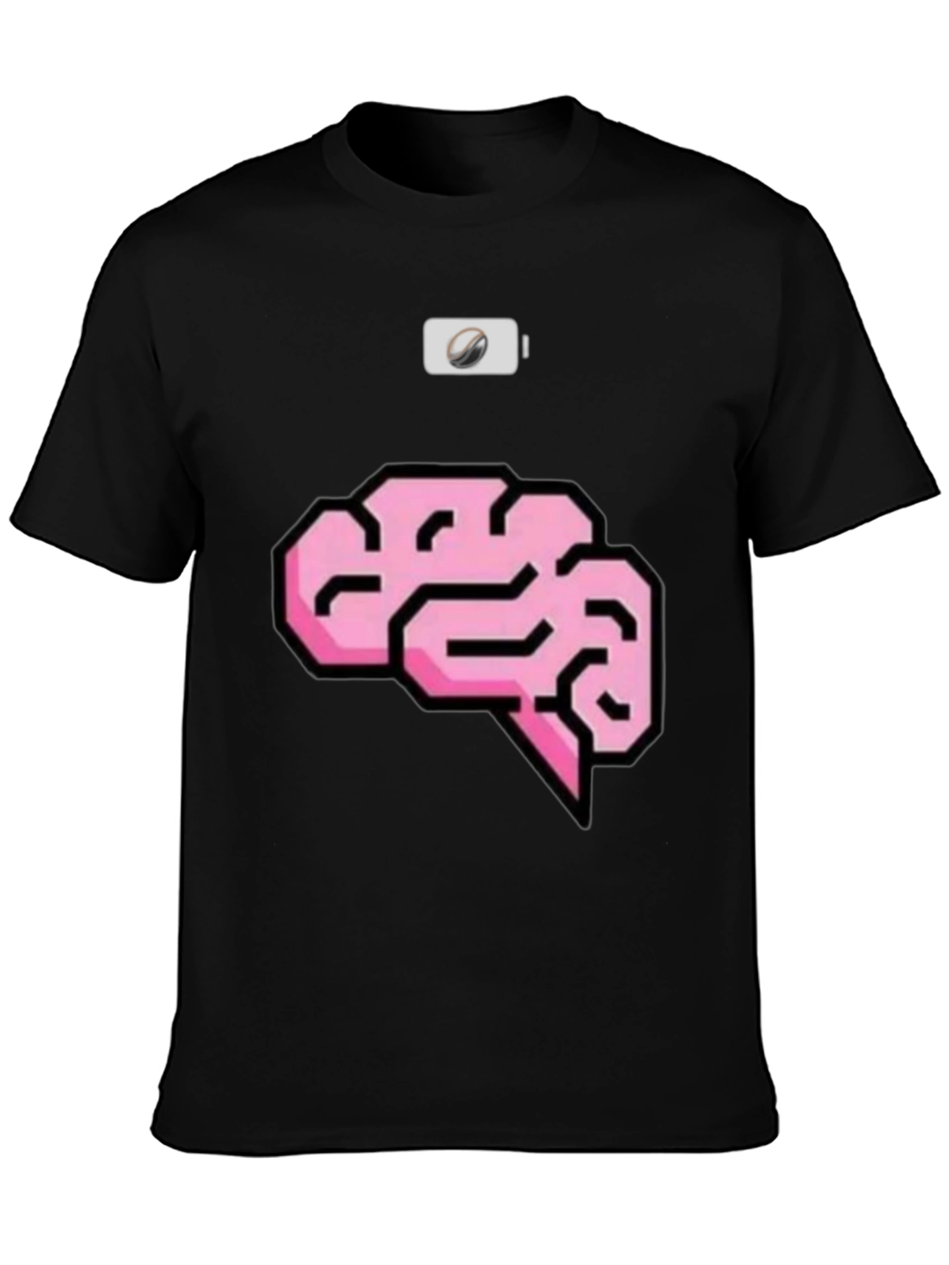 Black Brain Power Mode T-Shirt view 3