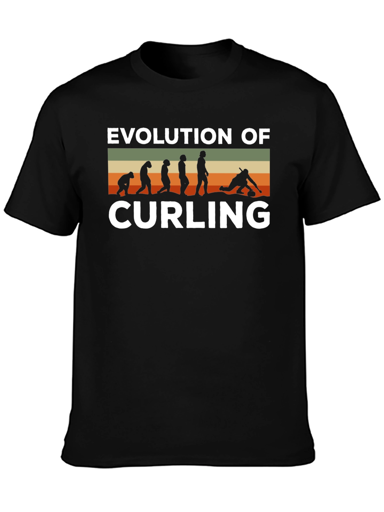 Black Evolution of Curling Black T-Shirt view 3