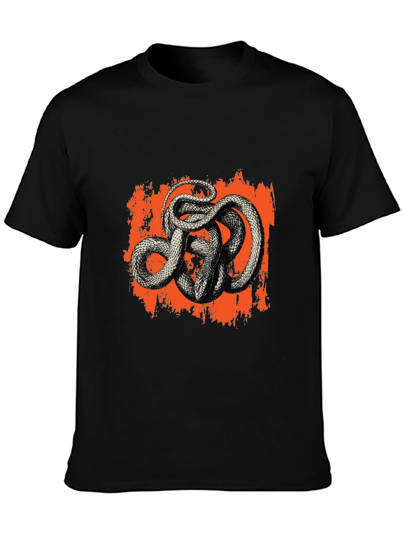 Black Men's Black Snake Graphic Tee view 3