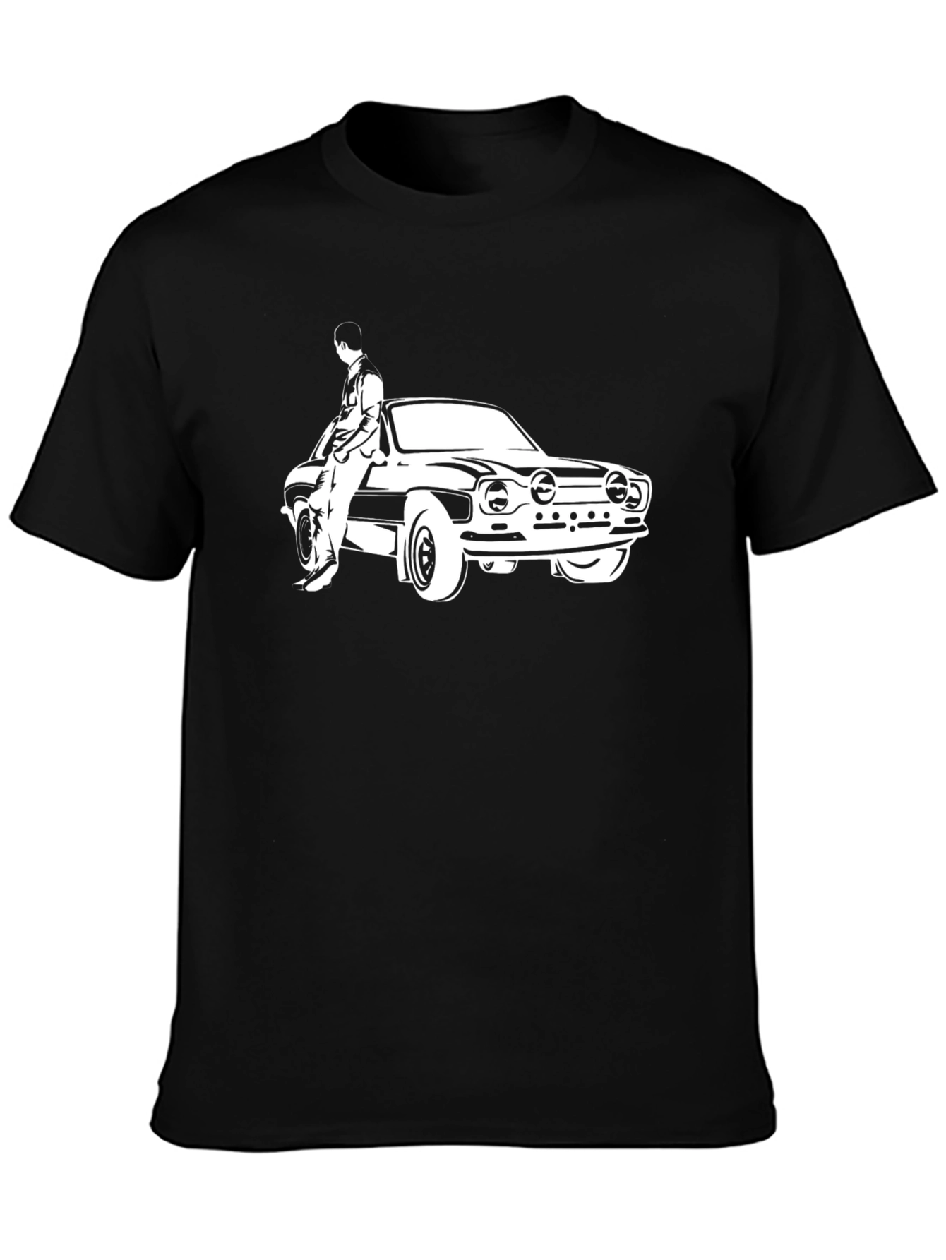 Black Classic Car Tee - Retro Cool view 3