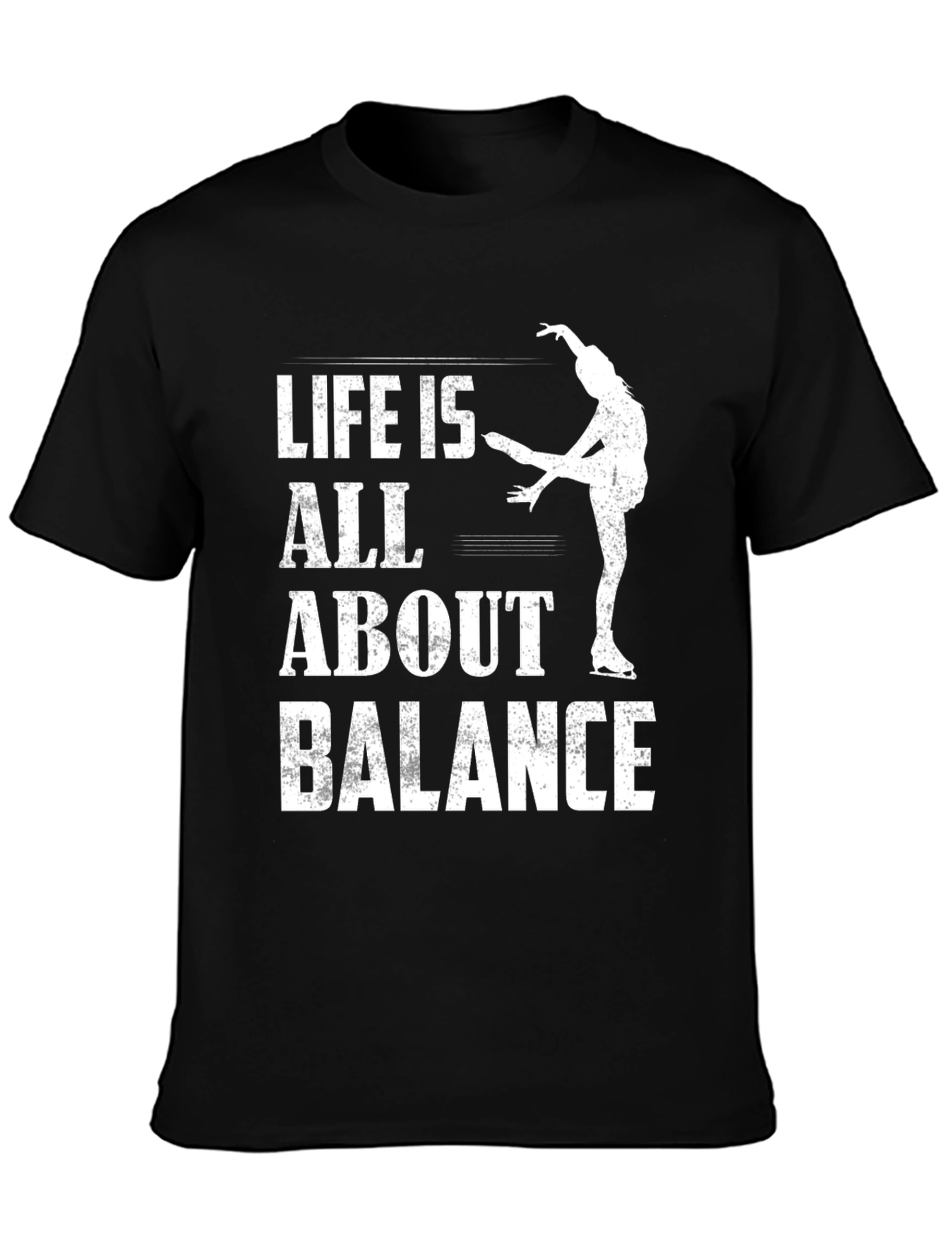 Black Life Is All About Balance T-Shirt - Ice Skating Apparel view 3